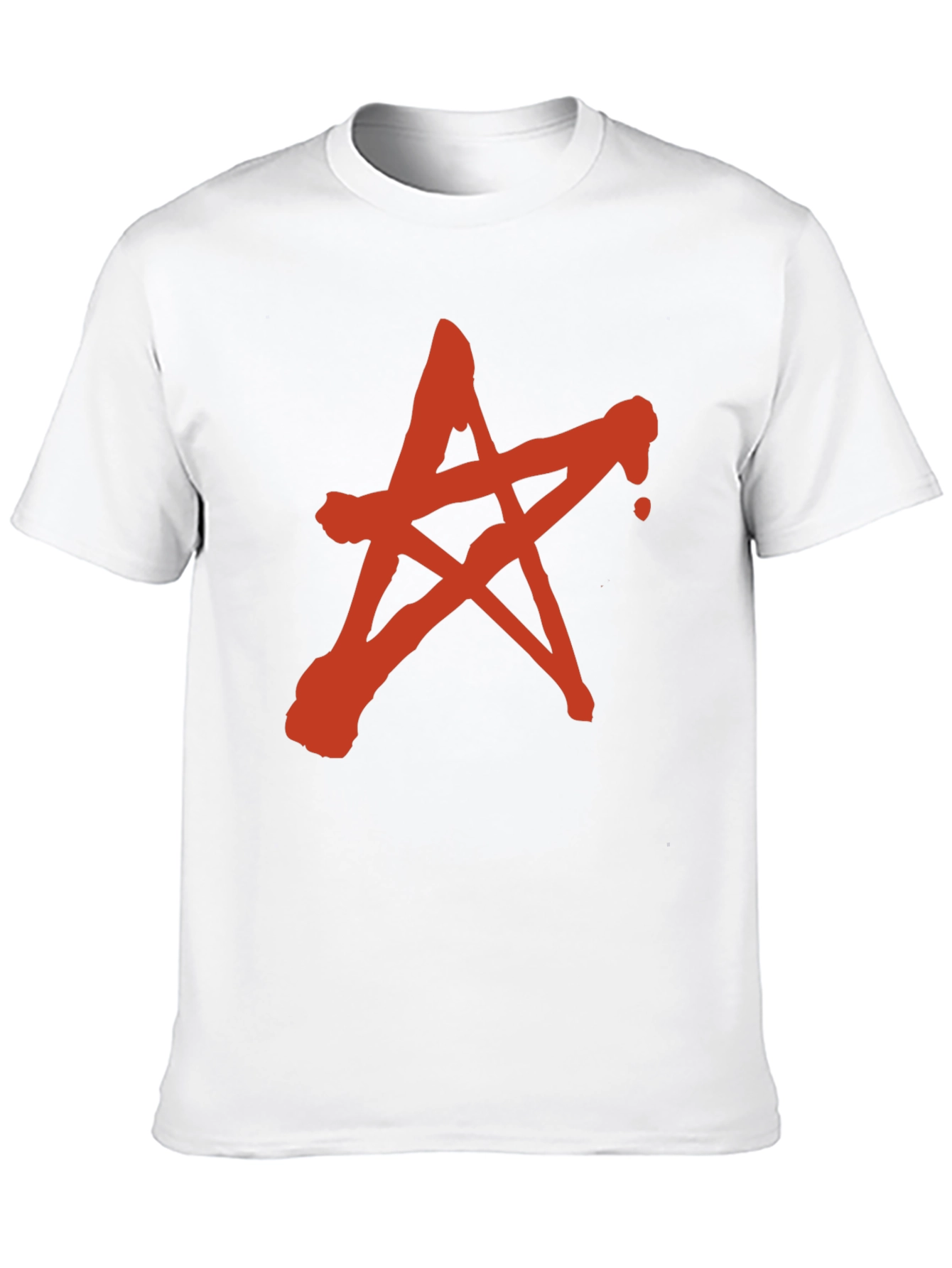 Red Star Graphic Print Black T-Shirt
