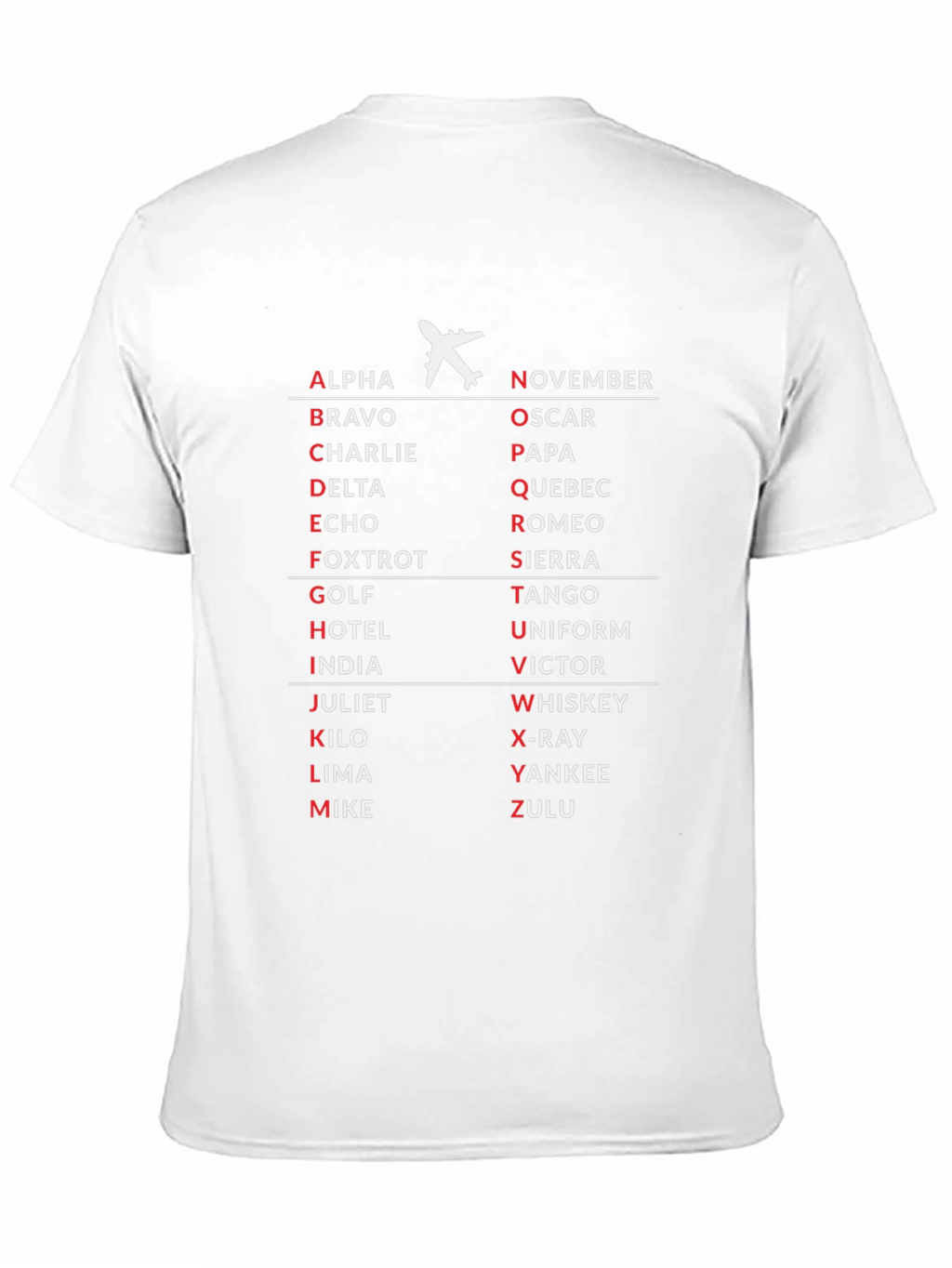 Aviation Alphabet T-Shirt - Pilot Aviation Enthusiast Gift