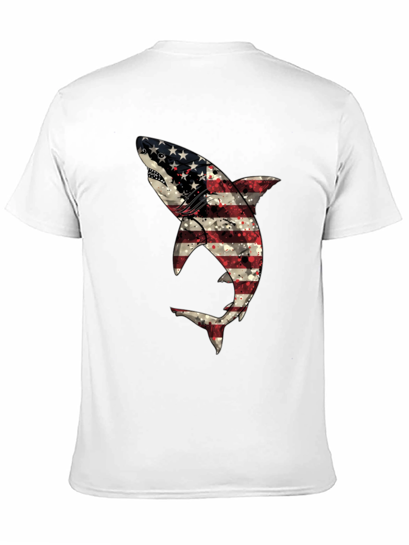 Patriotic Shark T-Shirt - USA Flag Design