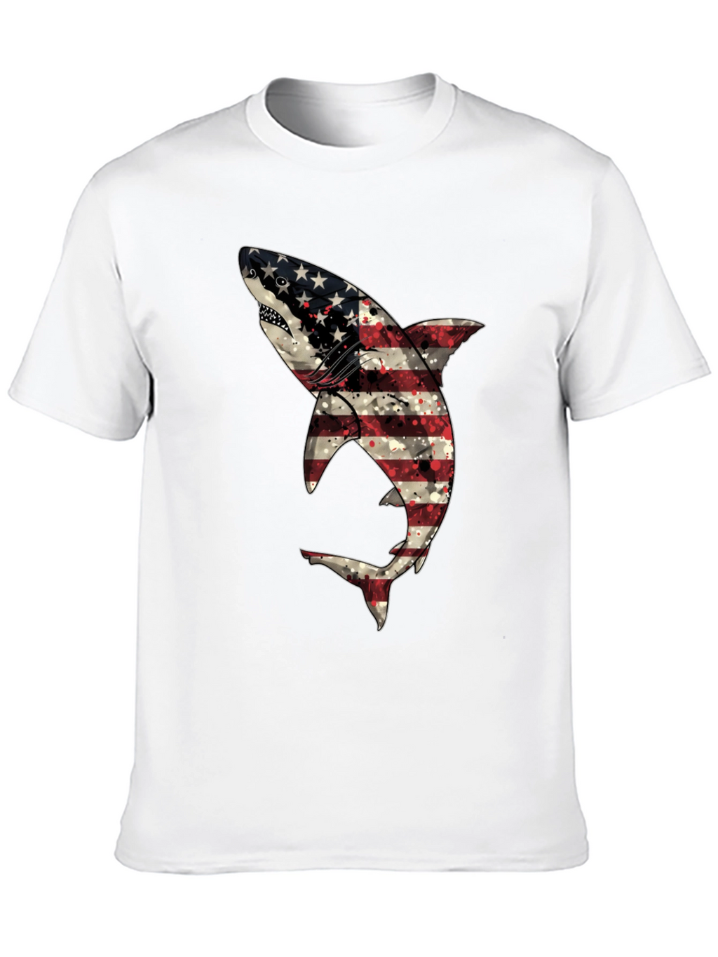 Patriotic Shark T-Shirt - USA Flag Design
