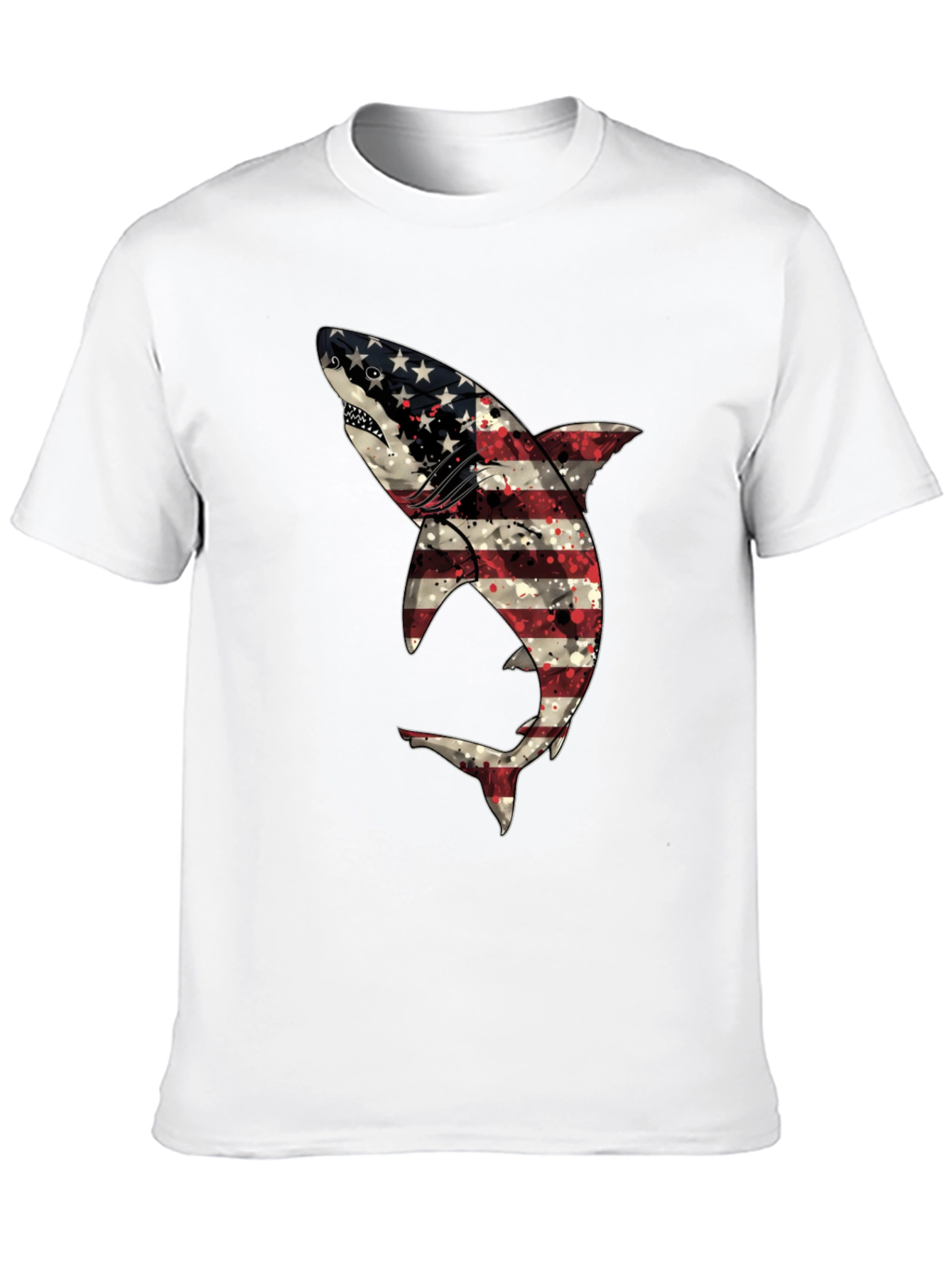 Patriotic Shark T-Shirt - USA Flag Design