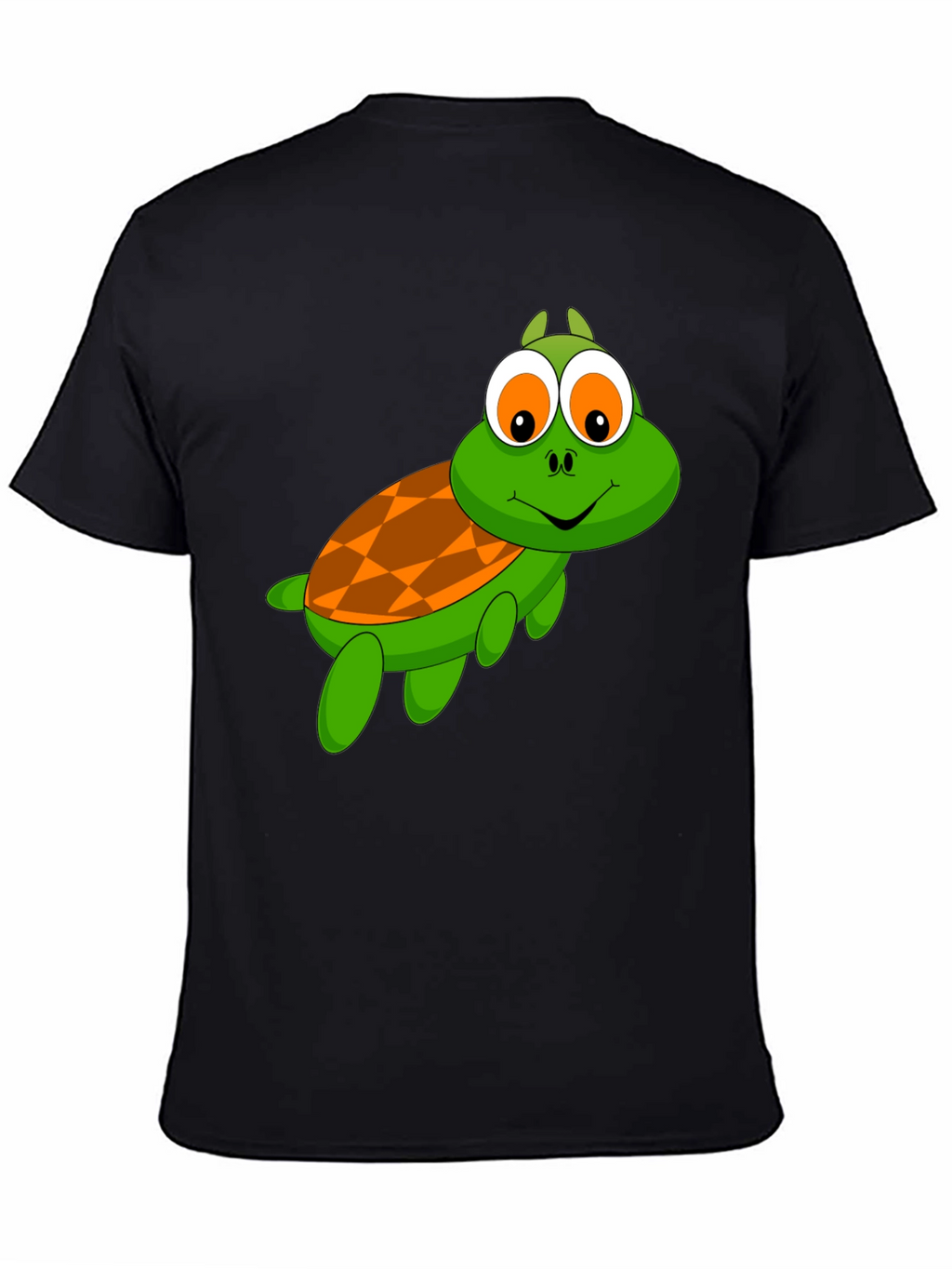 Turtle Cartoon Black T-Shirt