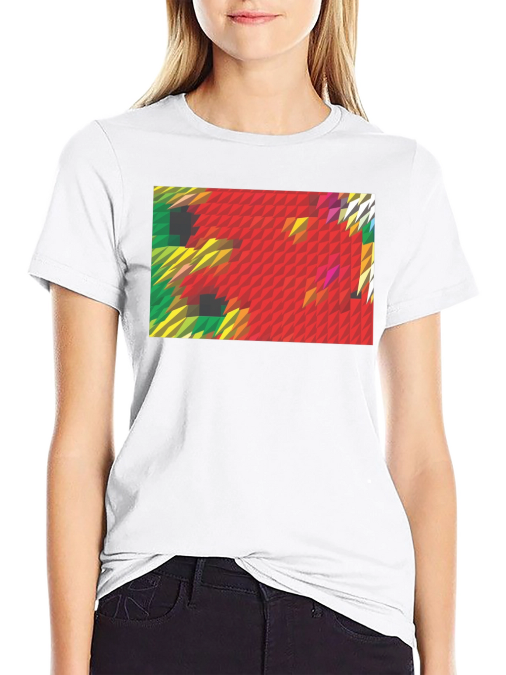 Abstract Geometric Graphic Print Black T-Shirt