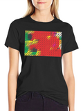 Abstract Geometric Graphic Print Black T-Shirt