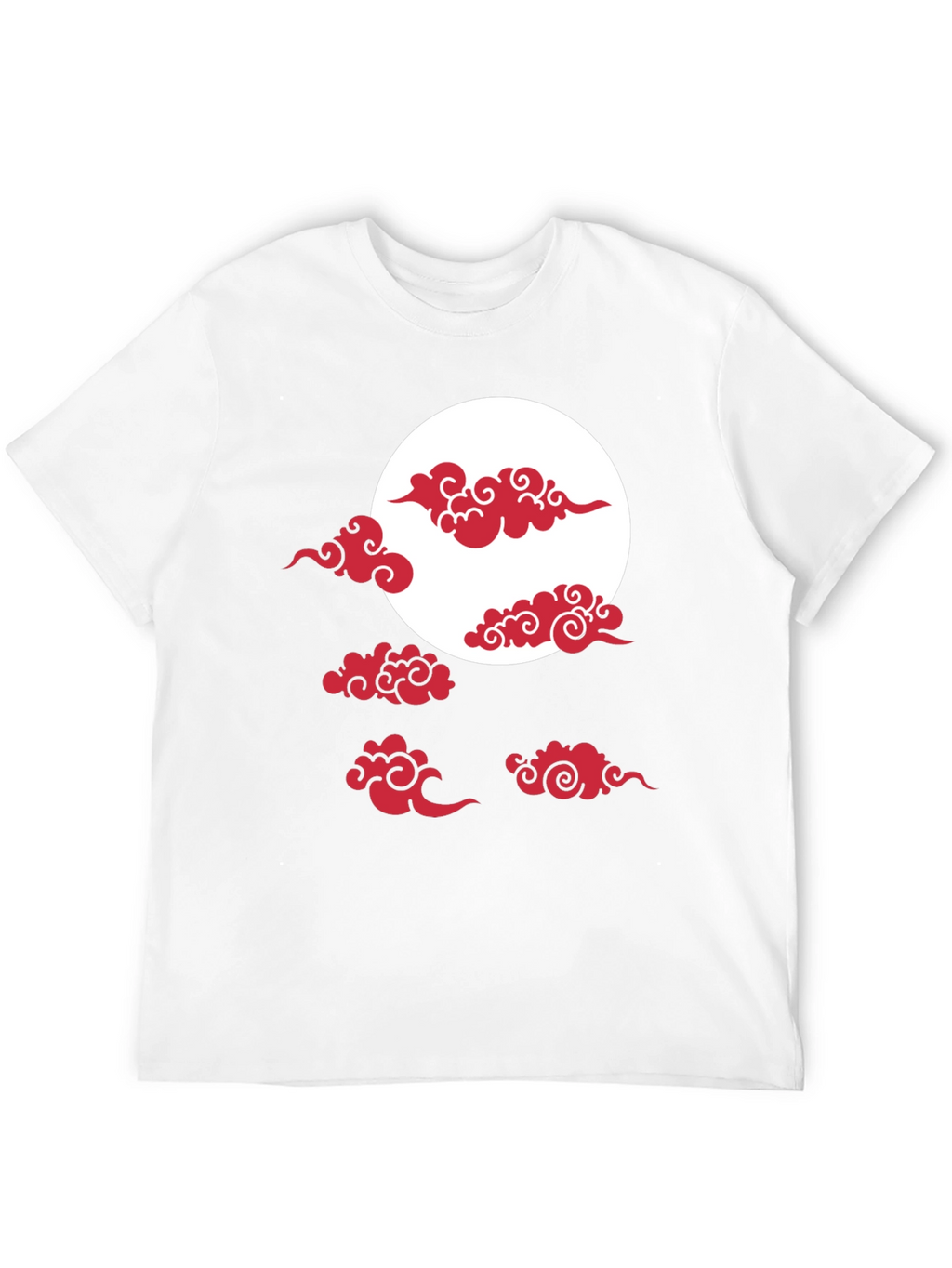Red Cloud Design Black T-Shirt
