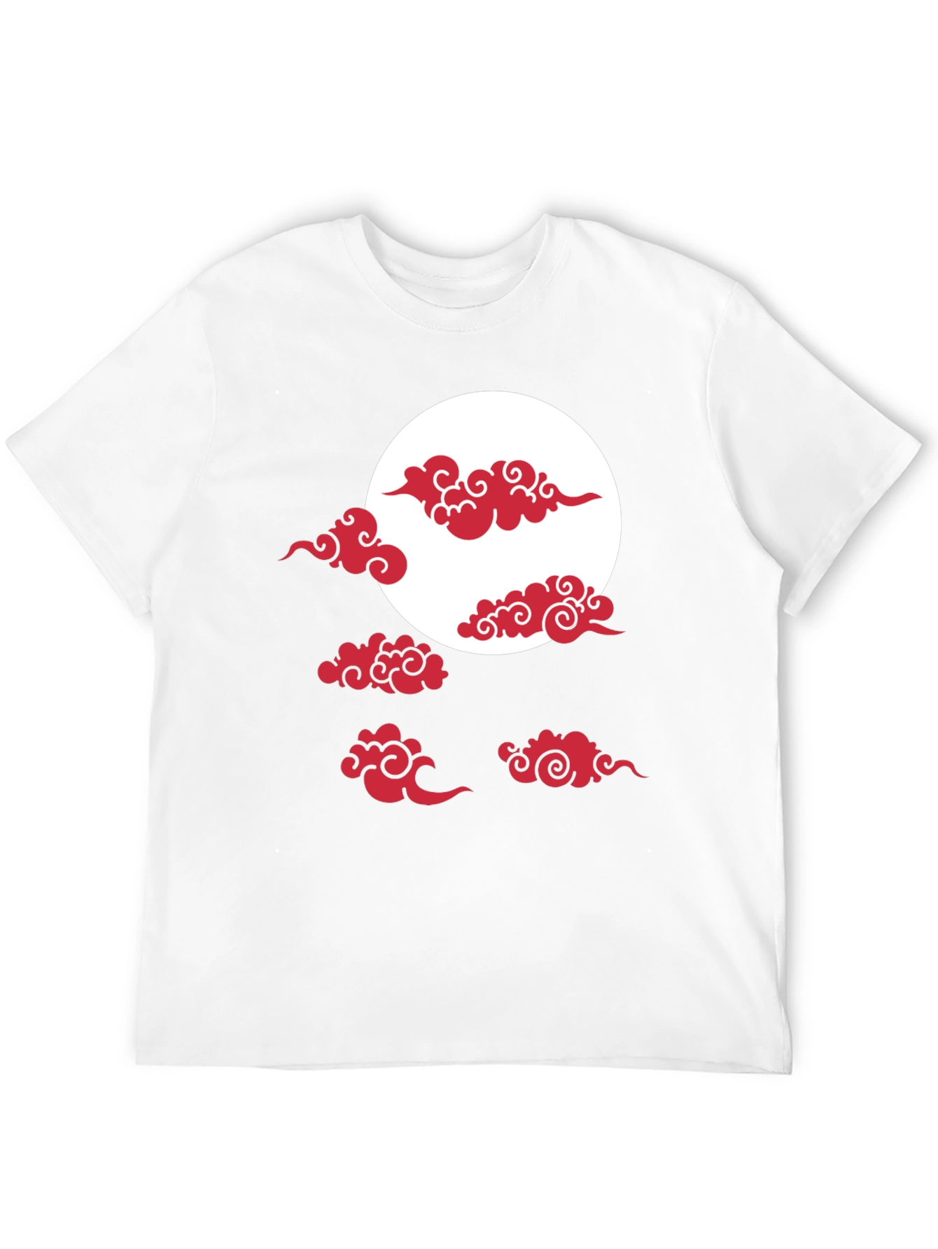 Red Cloud Design Black T-Shirt