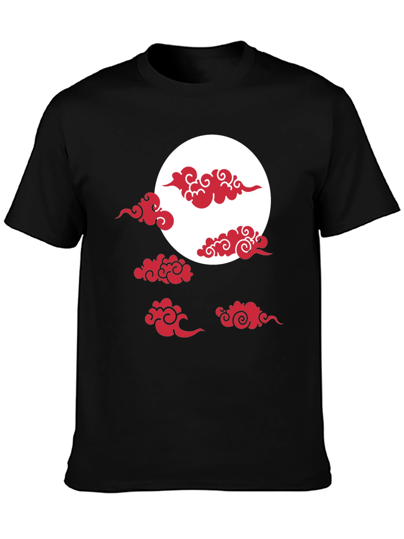 Red Cloud Design Black T-Shirt