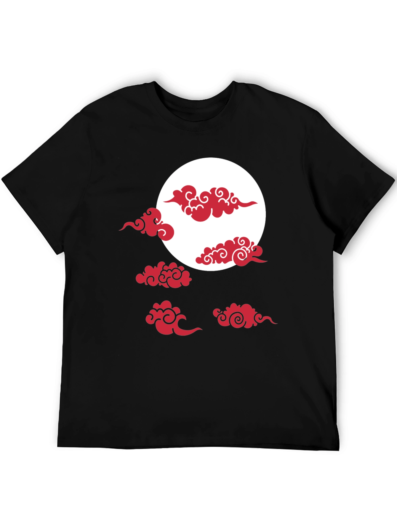 Red Cloud Design Black T-Shirt