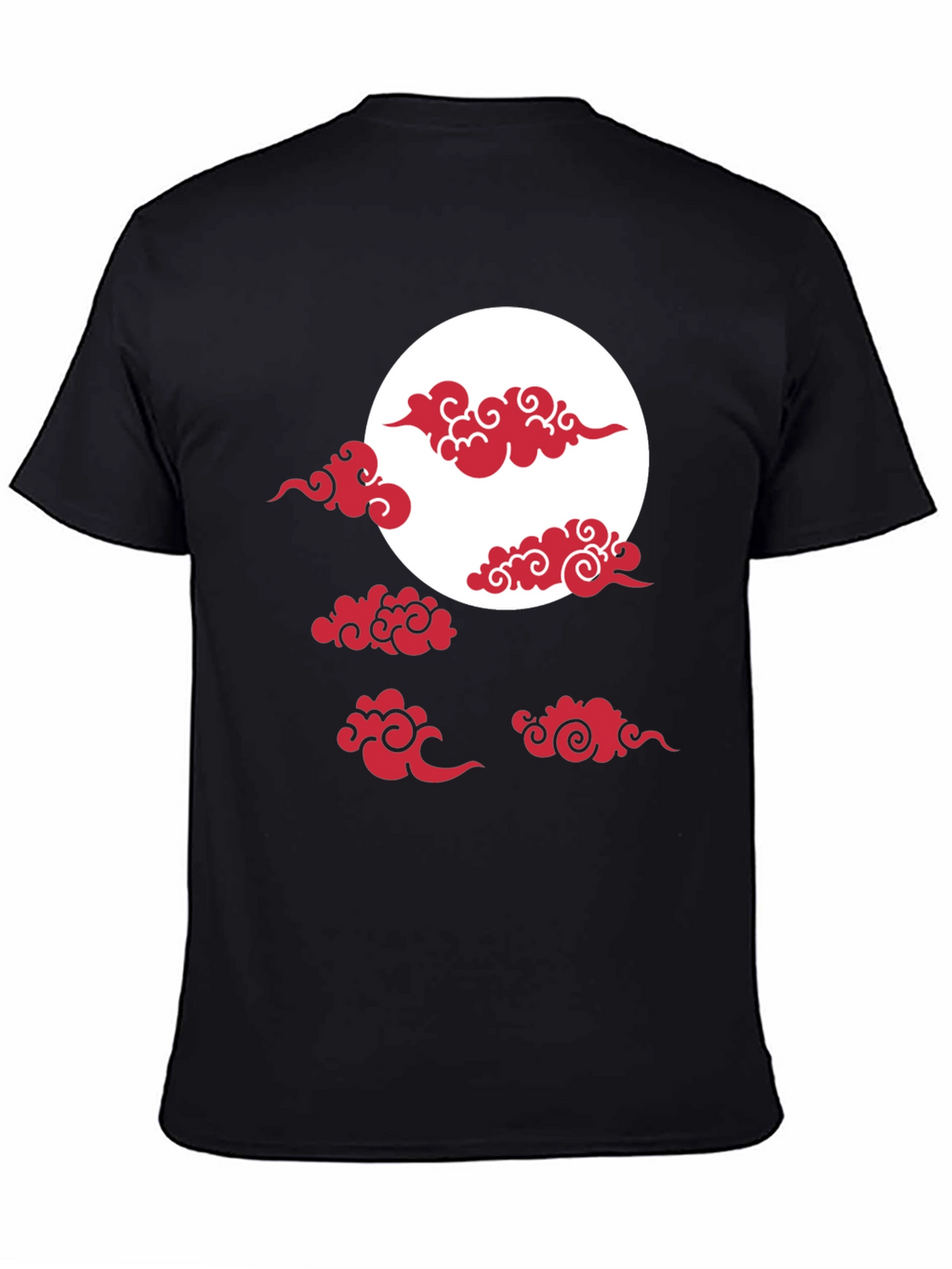 Red Cloud Design Black T-Shirt
