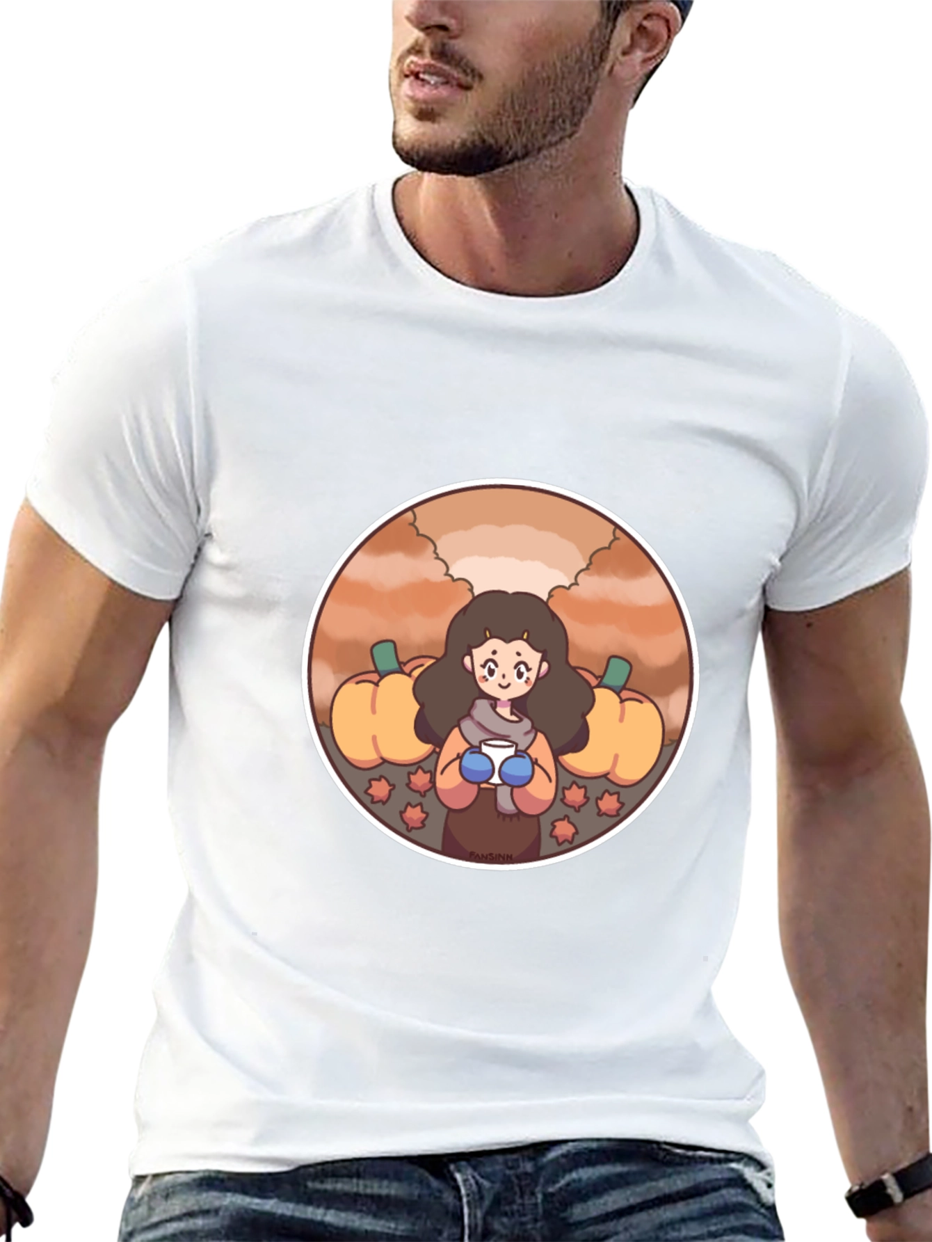 Fall Harvest T-Shirt with Cute Girl Design