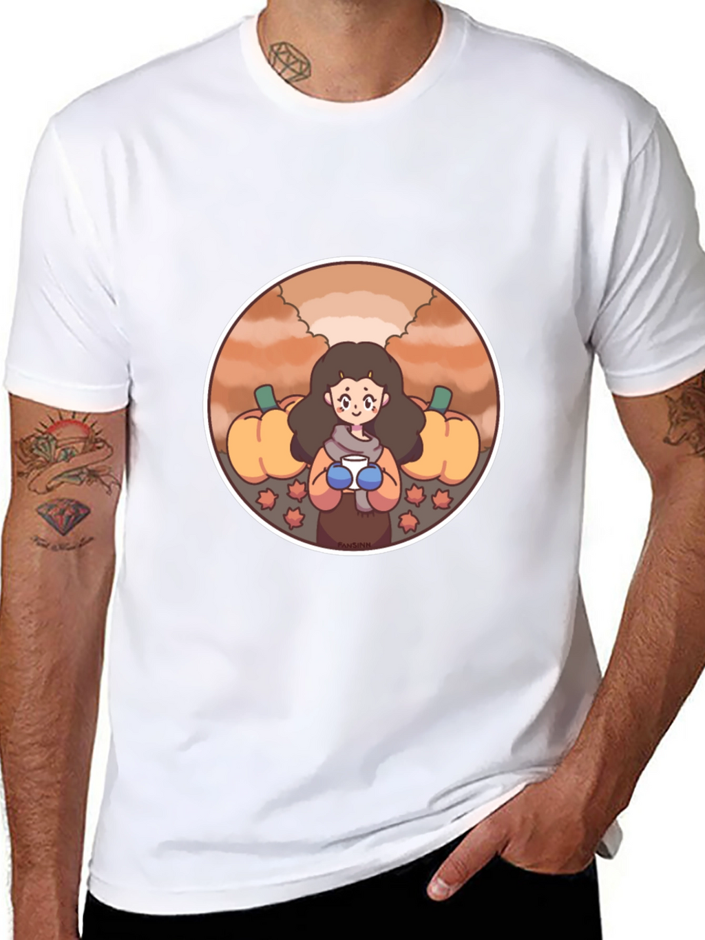 Fall Harvest T-Shirt with Cute Girl Design