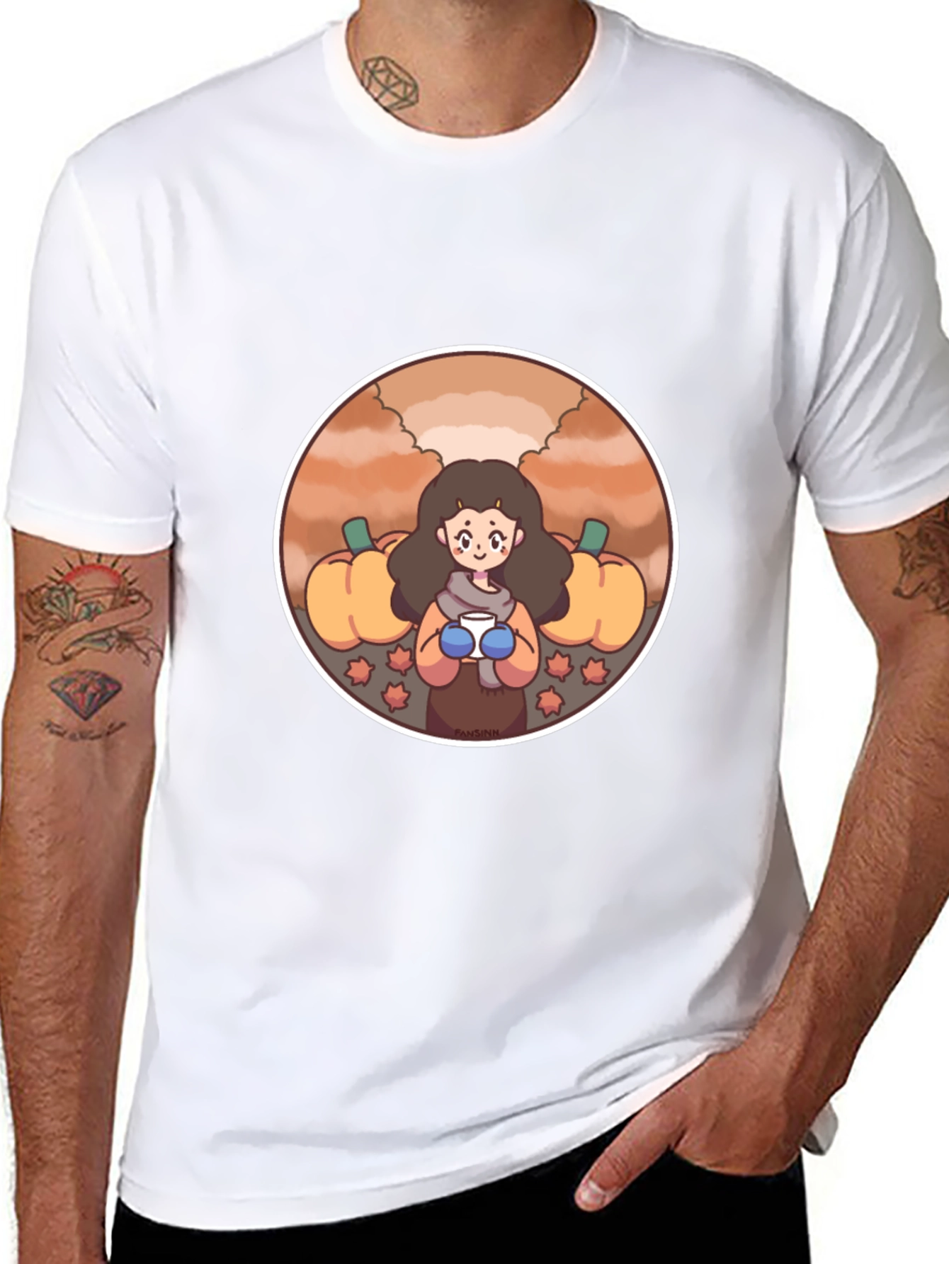 Fall Harvest T-Shirt with Cute Girl Design