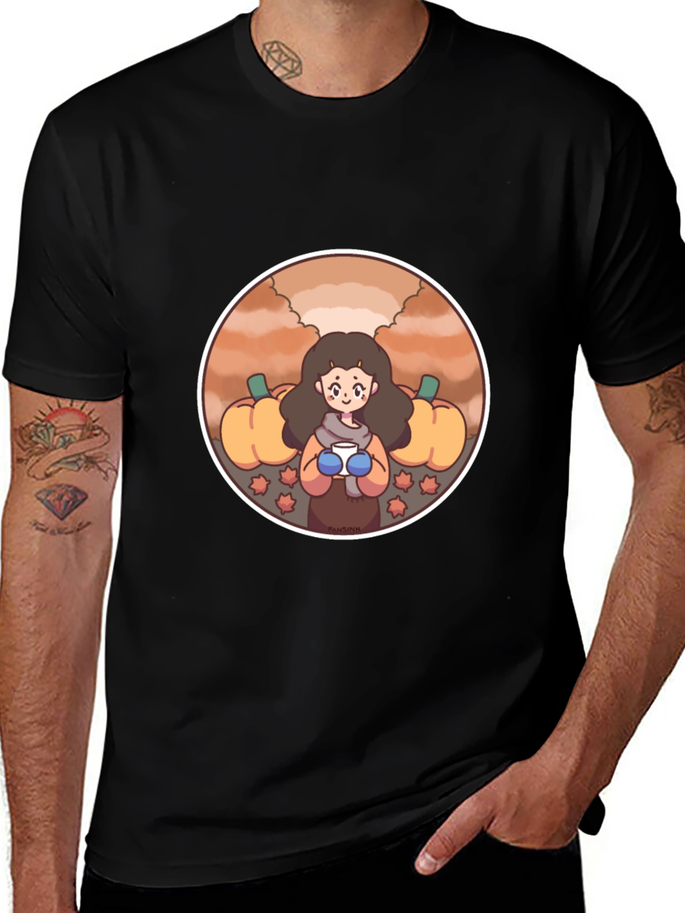Fall Harvest T-Shirt with Cute Girl Design
