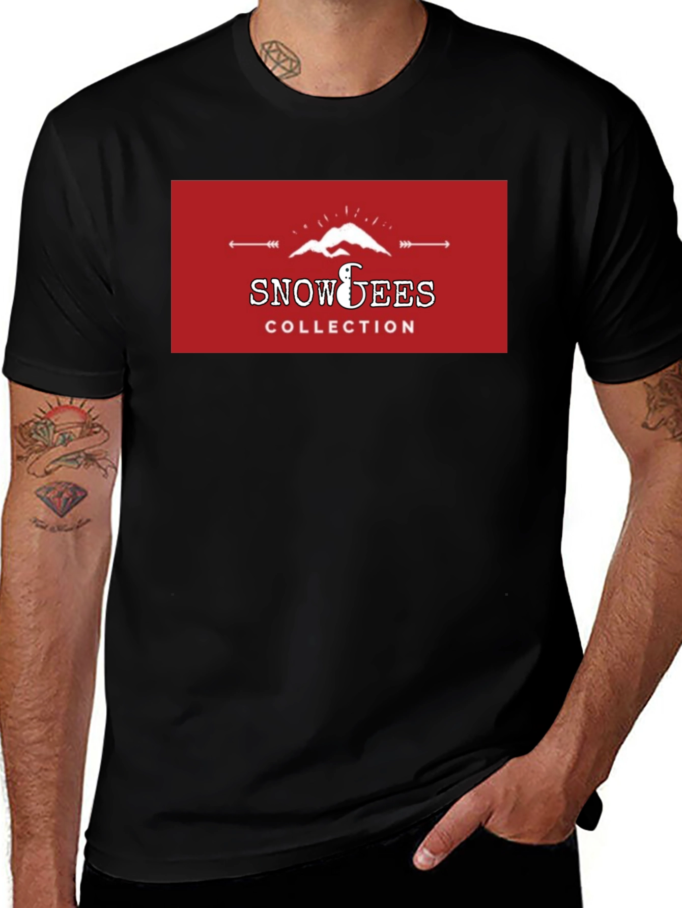 Snowees Collection Graphic Black T-Shirt