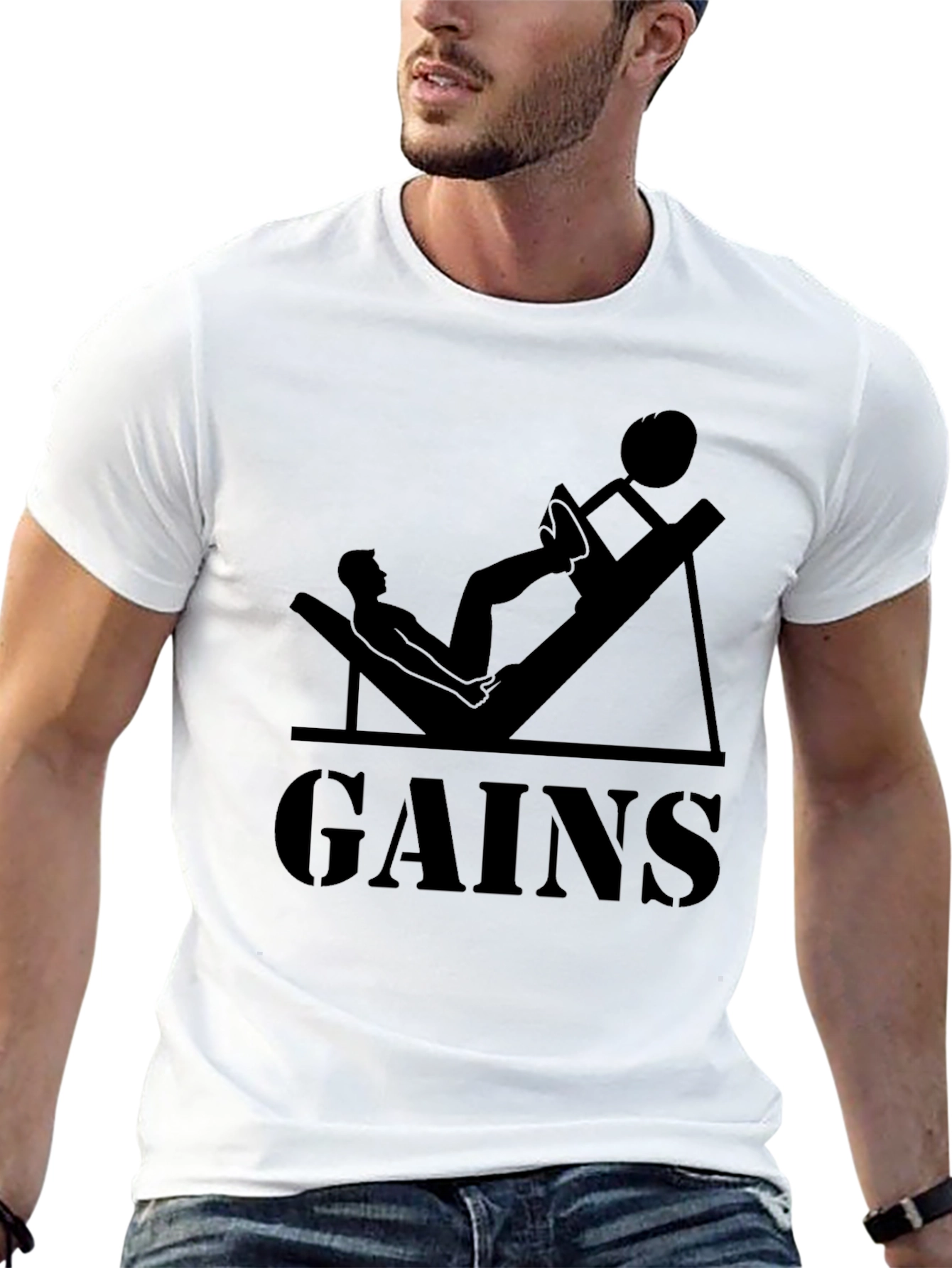 Gains Graphic T-Shirt - Gym Workout Apparel
