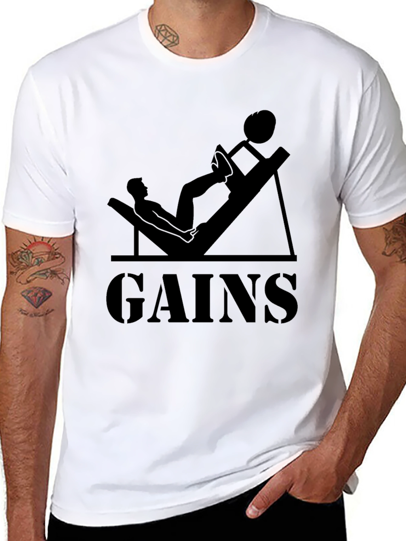 Gains Graphic T-Shirt - Gym Workout Apparel