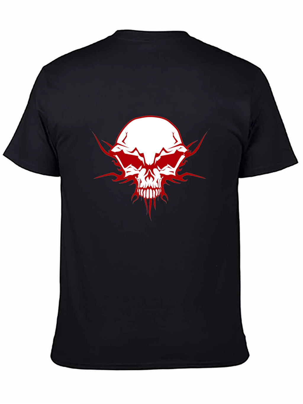 Edgy Skull Graphic Tee - Mens Black Cotton T-Shirt