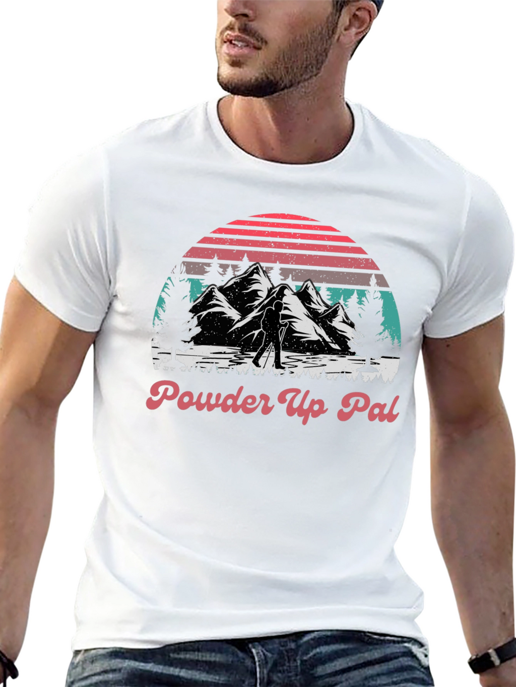 Powder Up Pal Mountain Hiking Graphic Tee