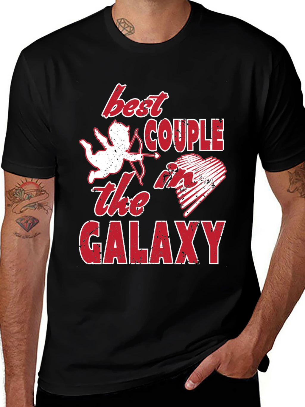 Best Couple Galaxy Graphic T-Shirt