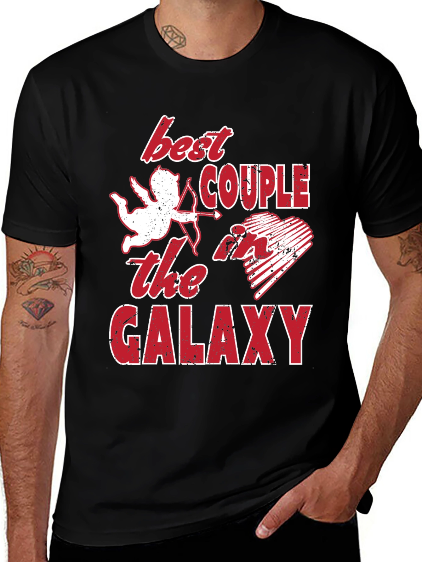 Best Couple Galaxy Graphic T-Shirt