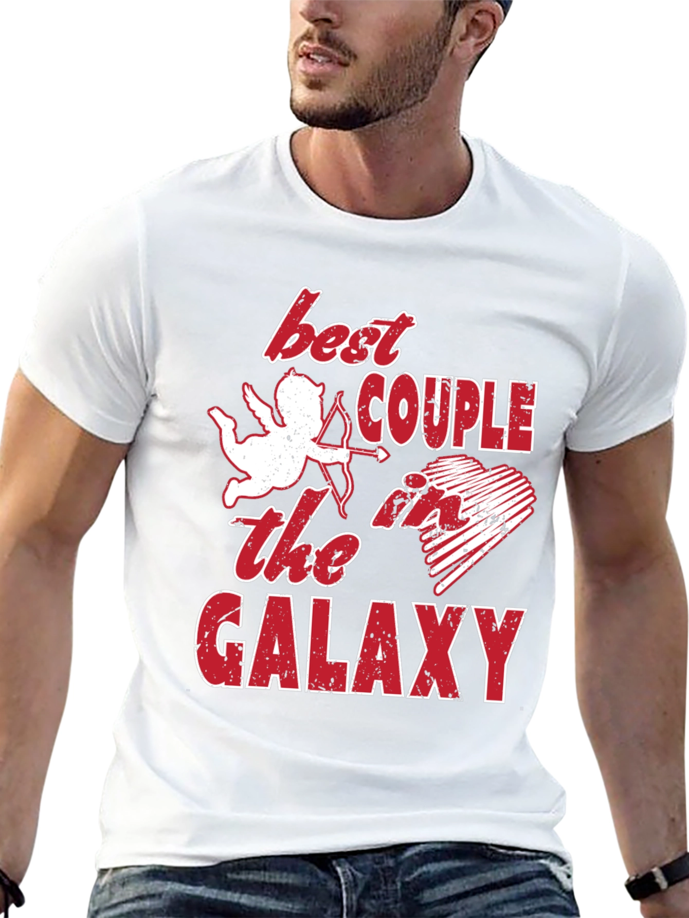 Best Couple Galaxy Graphic T-Shirt