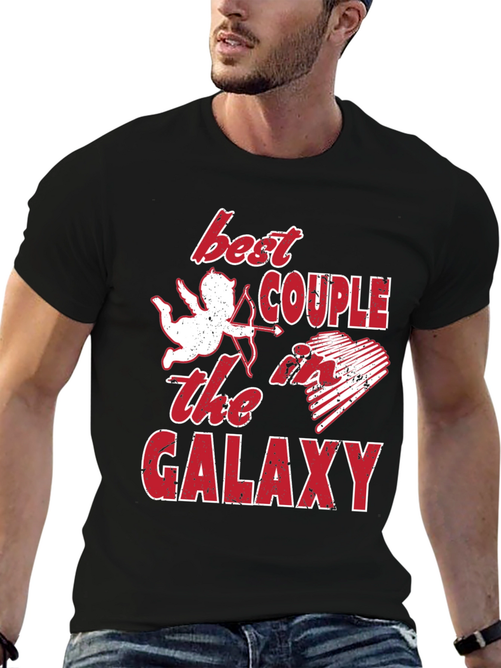 Best Couple Galaxy Graphic T-Shirt