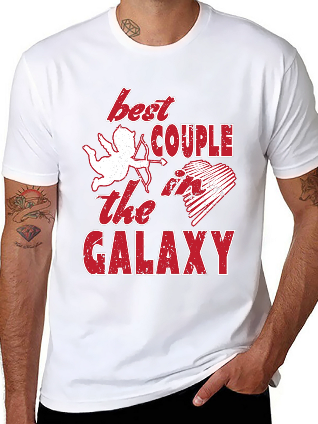 Best Couple Galaxy Graphic T-Shirt