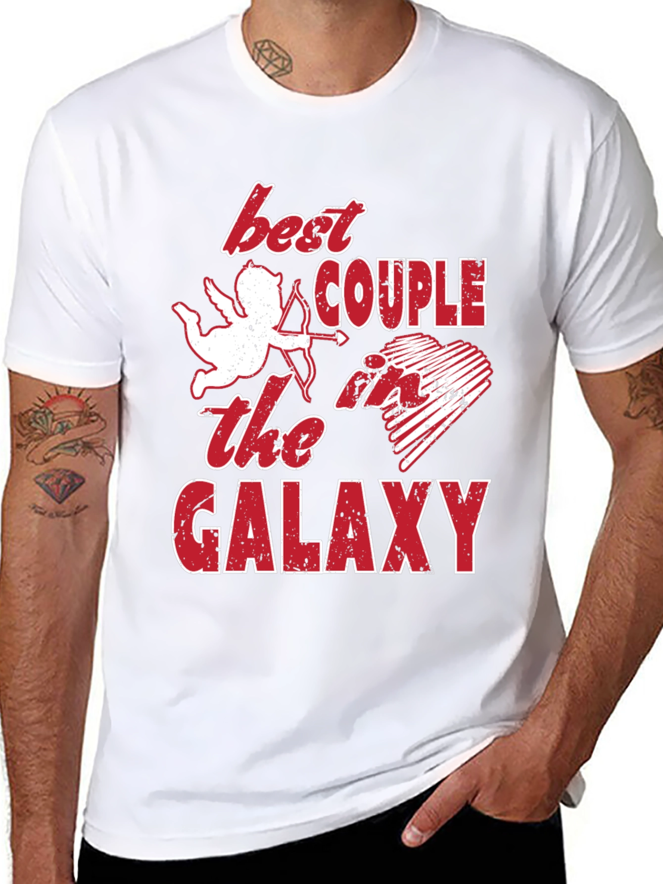 Best Couple Galaxy Graphic T-Shirt