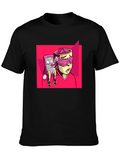 Unique Graphic Print Tee - Black T-Shirt