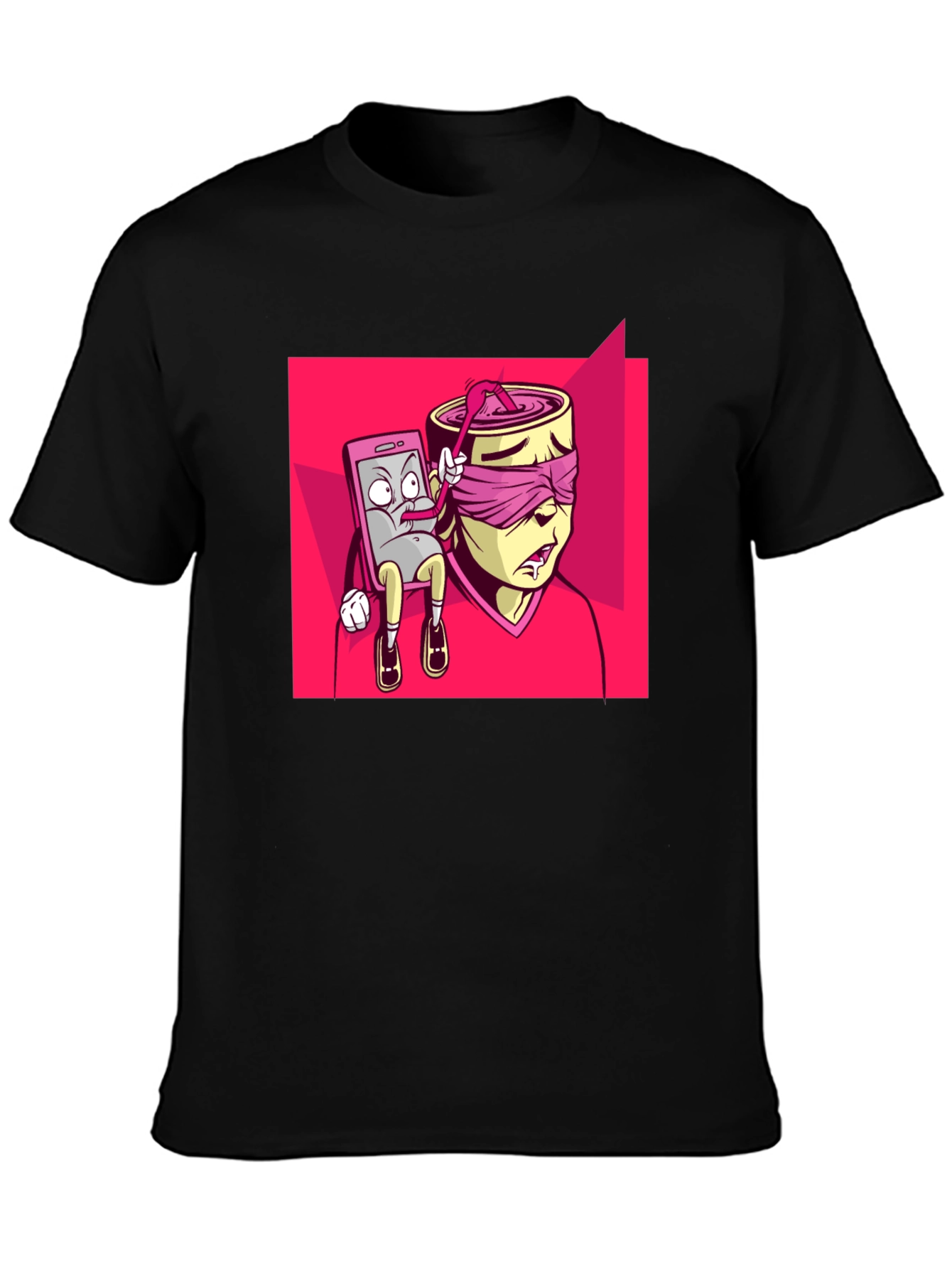 Unique Graphic Print Tee - Black T-Shirt