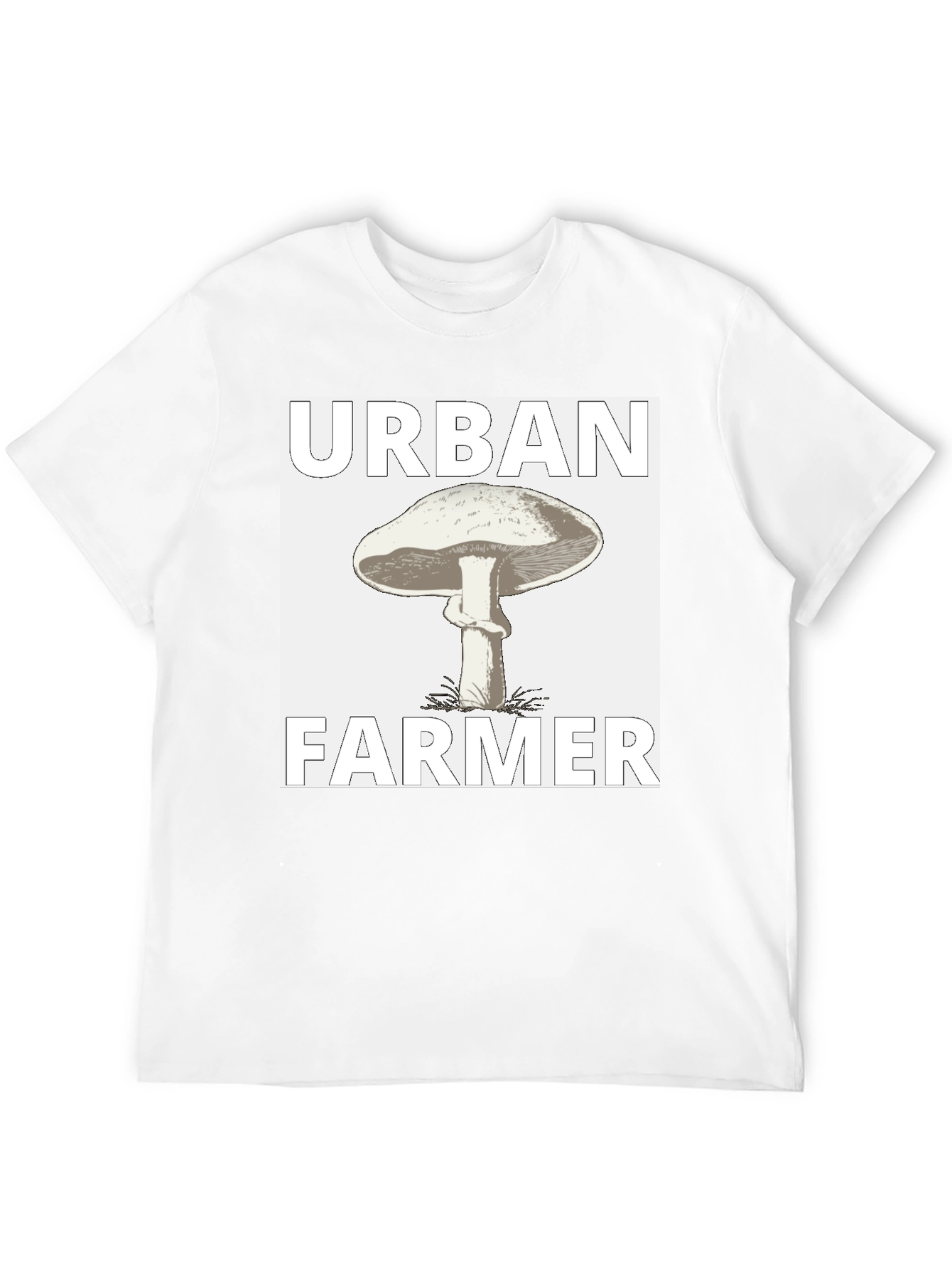 Urban Farmer Mushroom Graphic Tee - Black Cotton Shirt