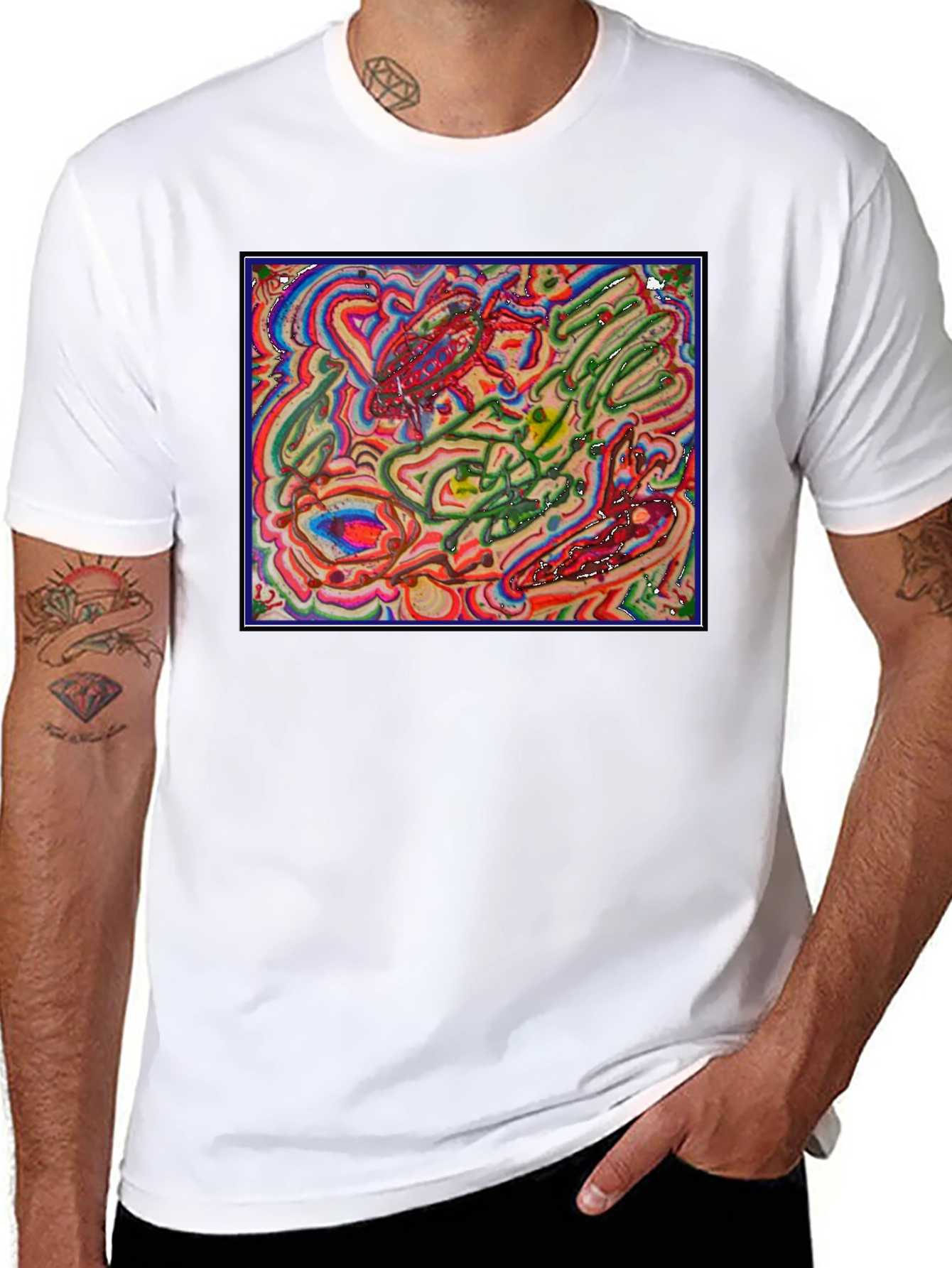 Abstract Art Graphic Tee - Unique Design Comfortable Fit