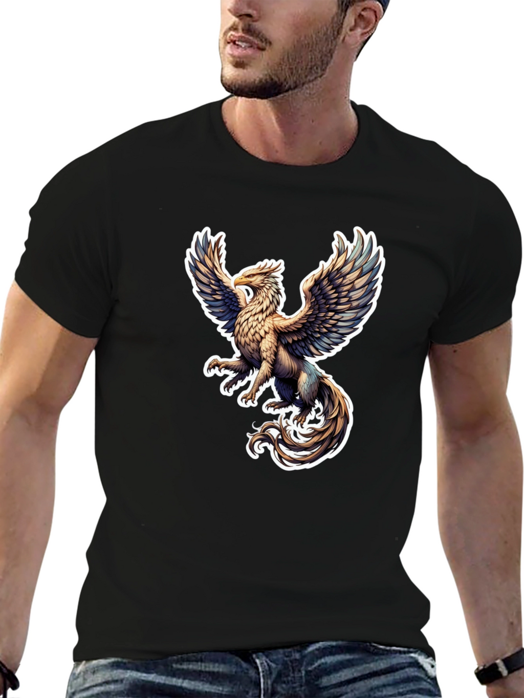 Griffin Graphic Tee - Black Stylish T-Shirt