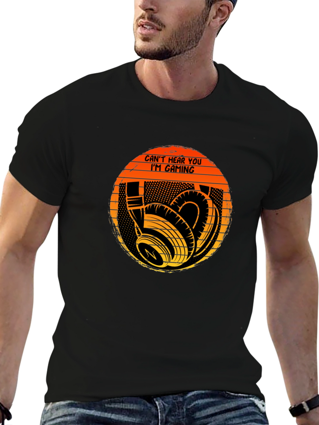 Cant Hear You Im Gaming Black T-Shirt