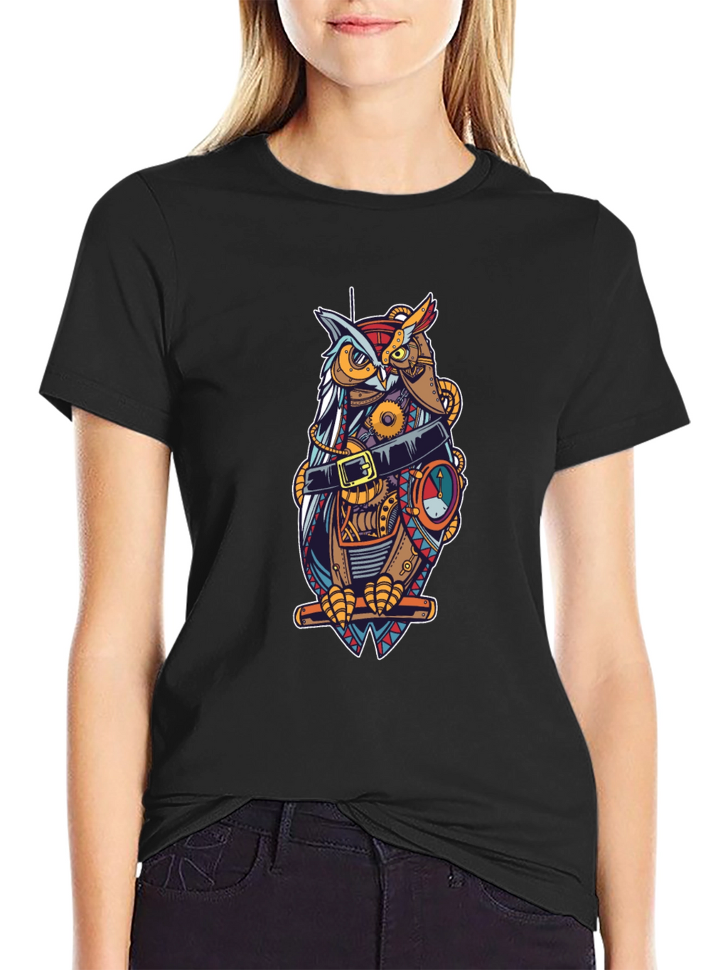 Steampunk Owl Graphic Tee - Unique & Stylish