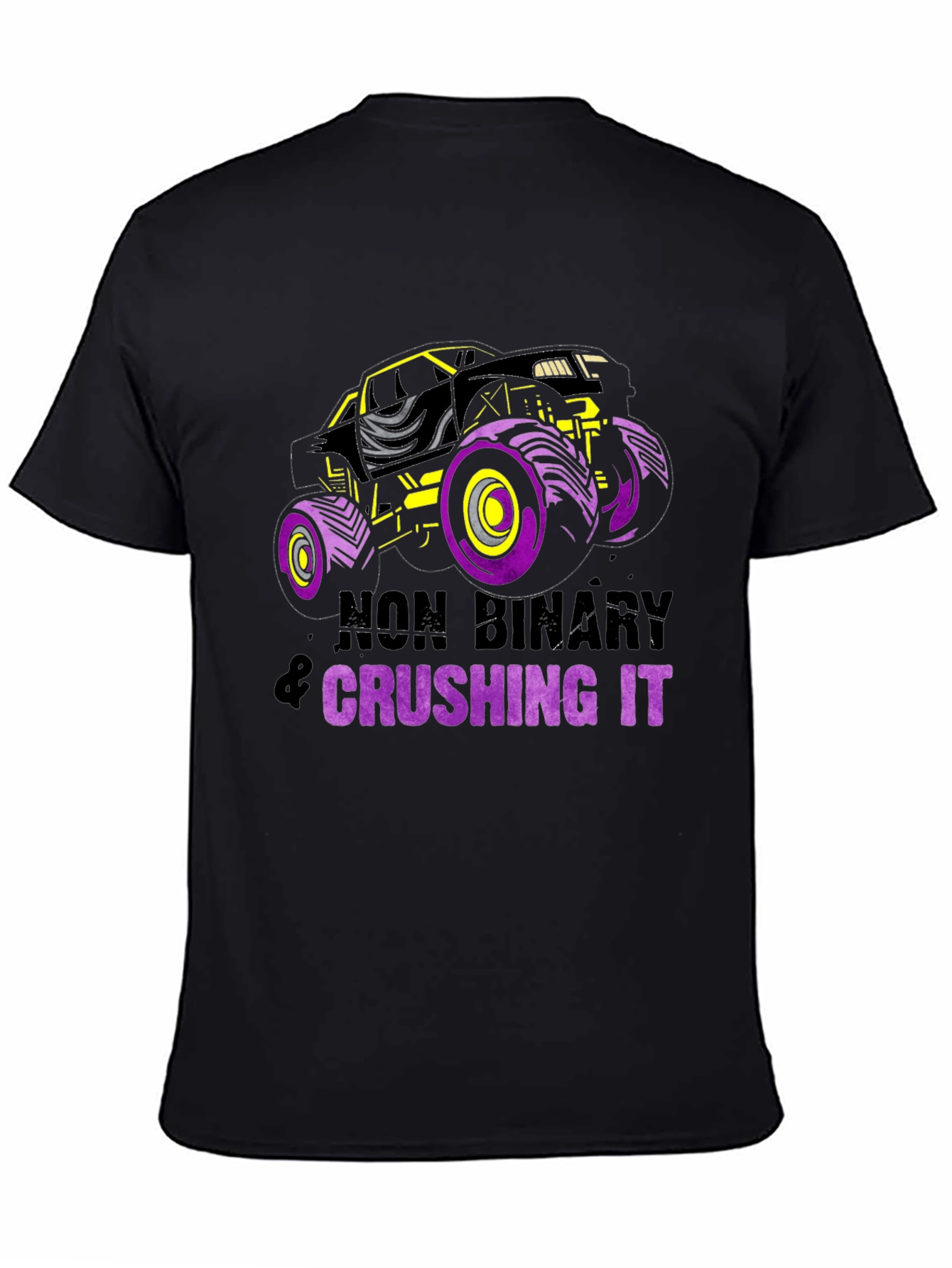 Non Binary Crushing It Monster Truck T-Shirt