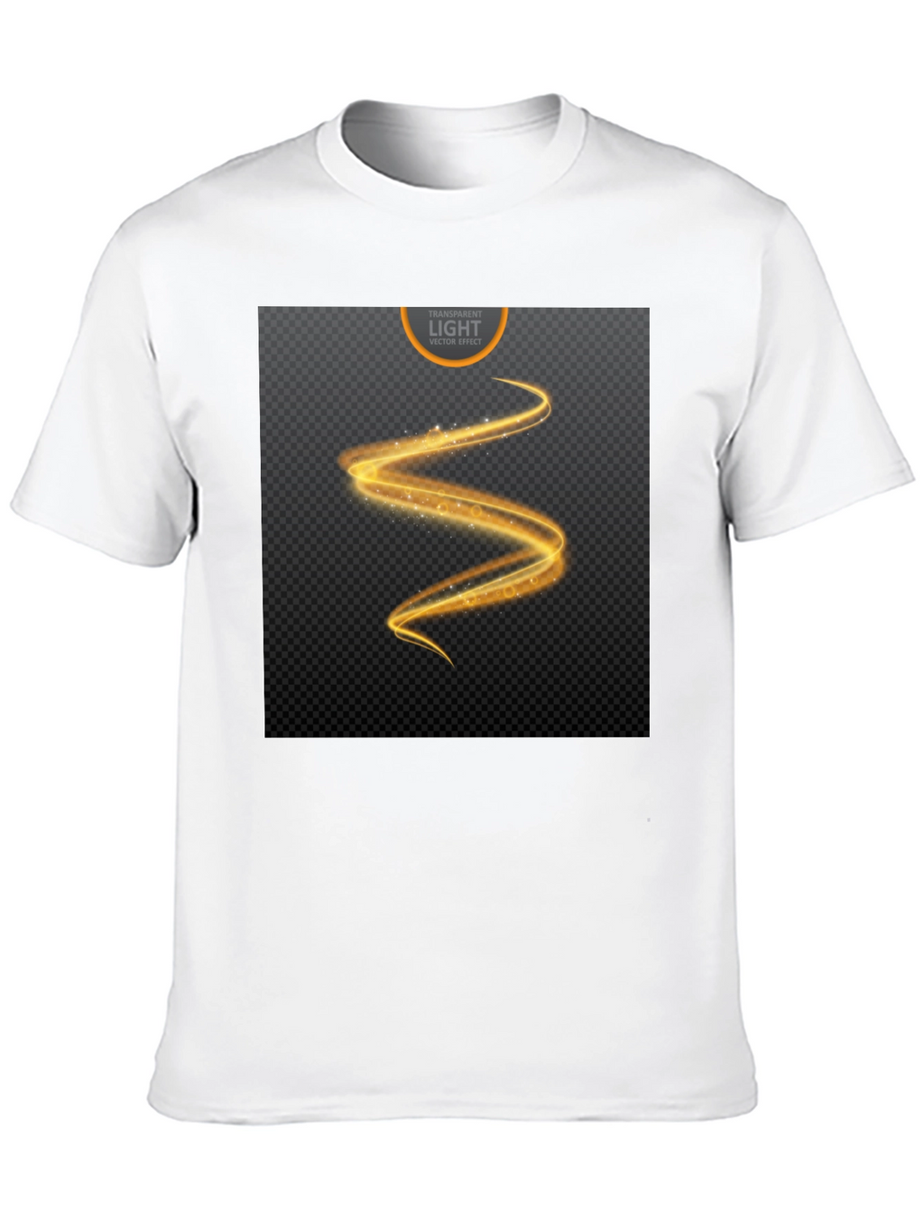 Elegant Black T-Shirt with Golden Swirl Design
