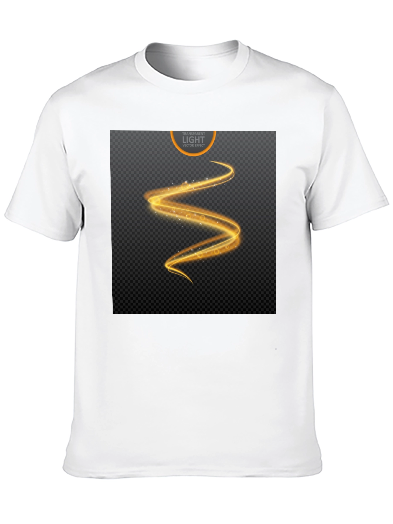 Elegant Black T-Shirt with Golden Swirl Design