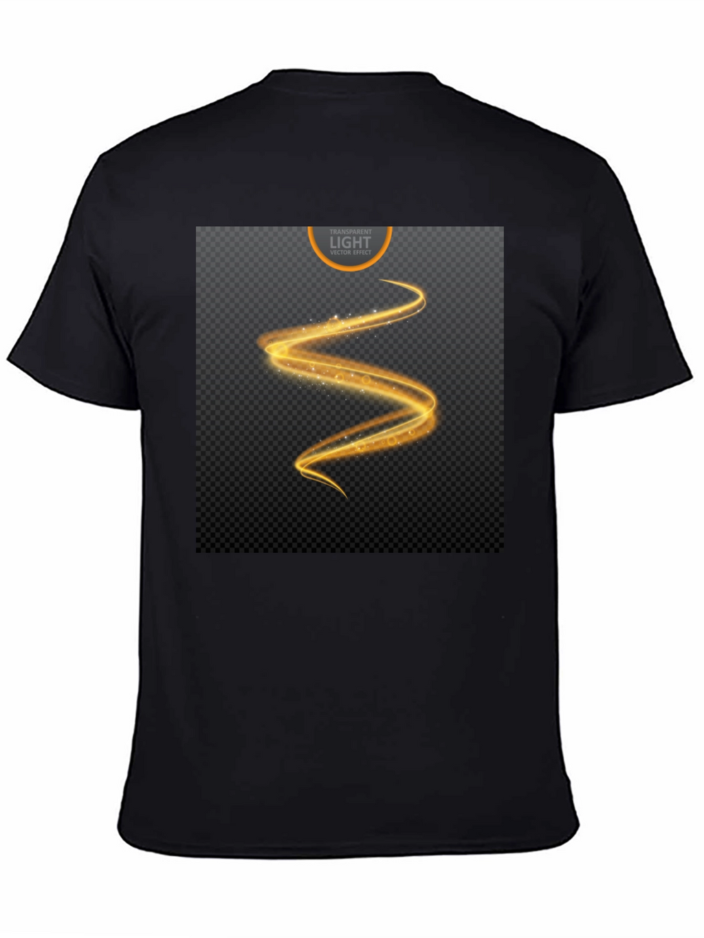 Elegant Black T-Shirt with Golden Swirl Design