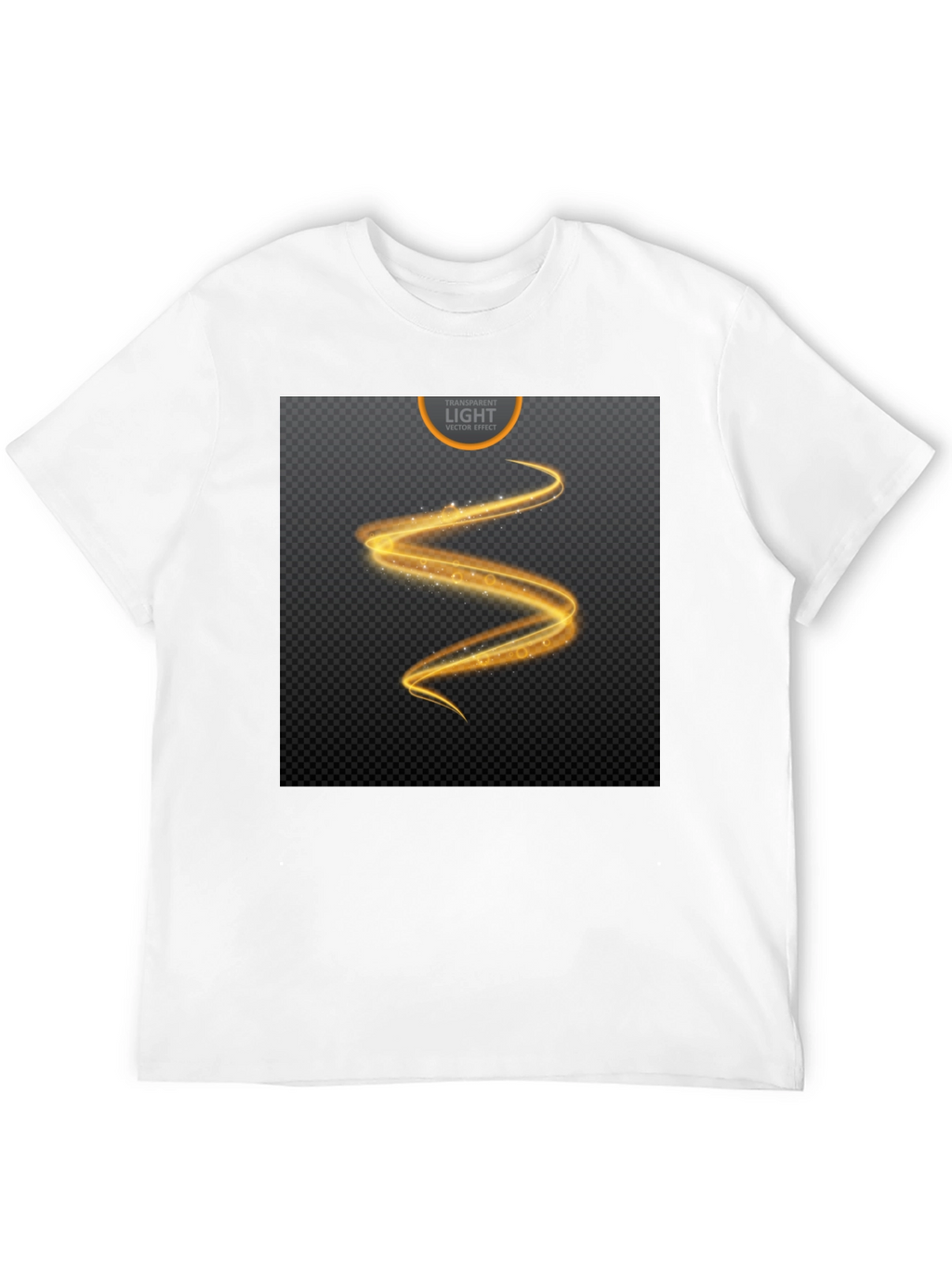Elegant Black T-Shirt with Golden Swirl Design