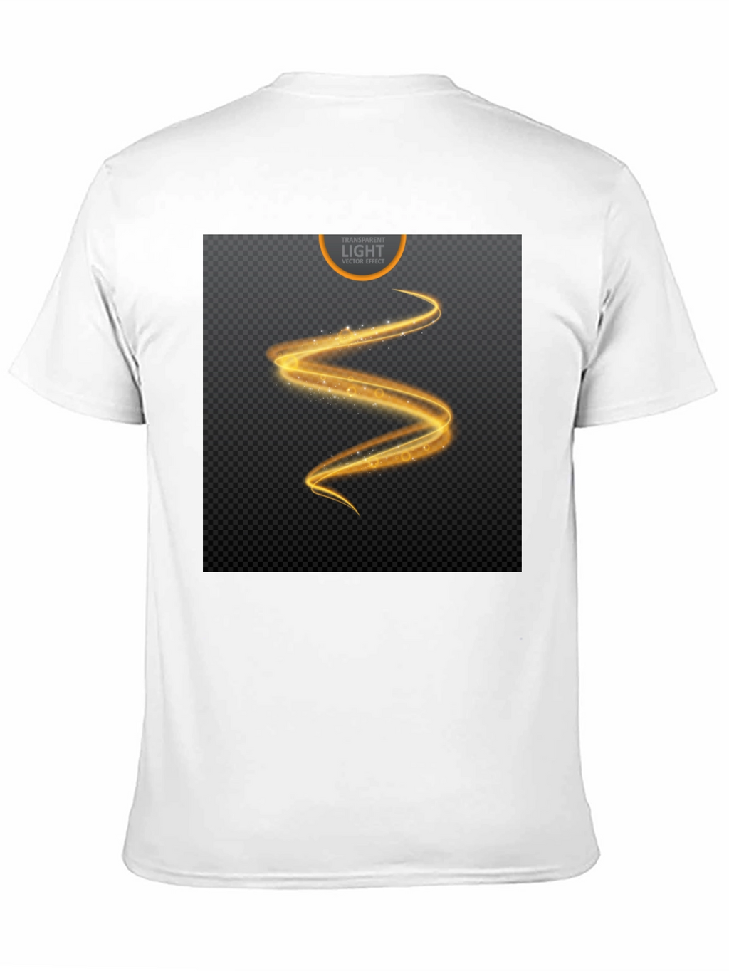 Elegant Black T-Shirt with Golden Swirl Design