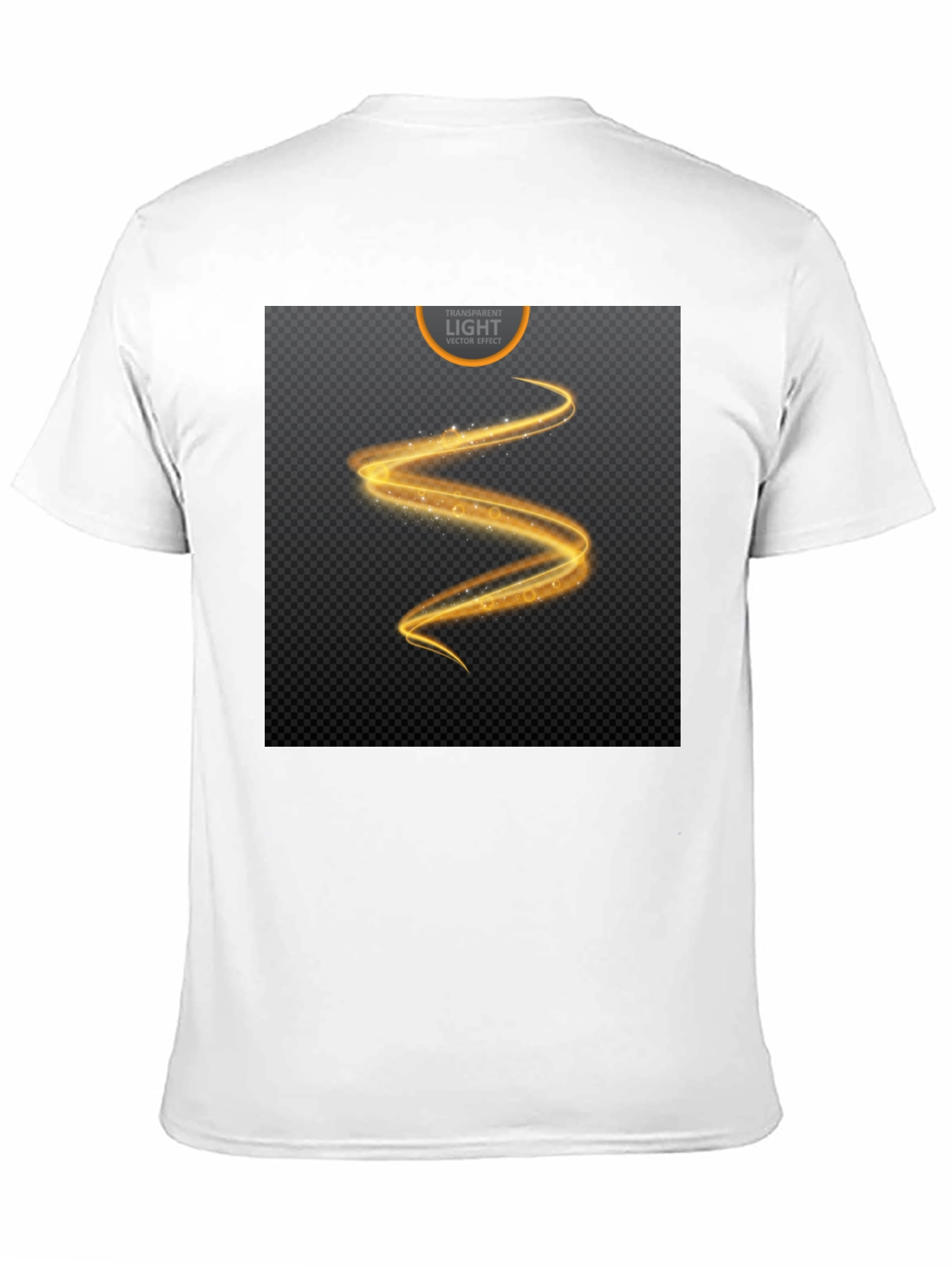 Elegant Black T-Shirt with Golden Swirl Design