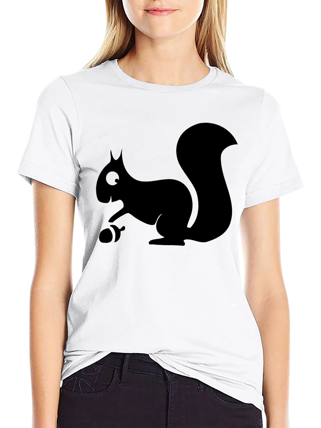 Black Squirrel Graphic Tee - Casual Cotton T-Shirt