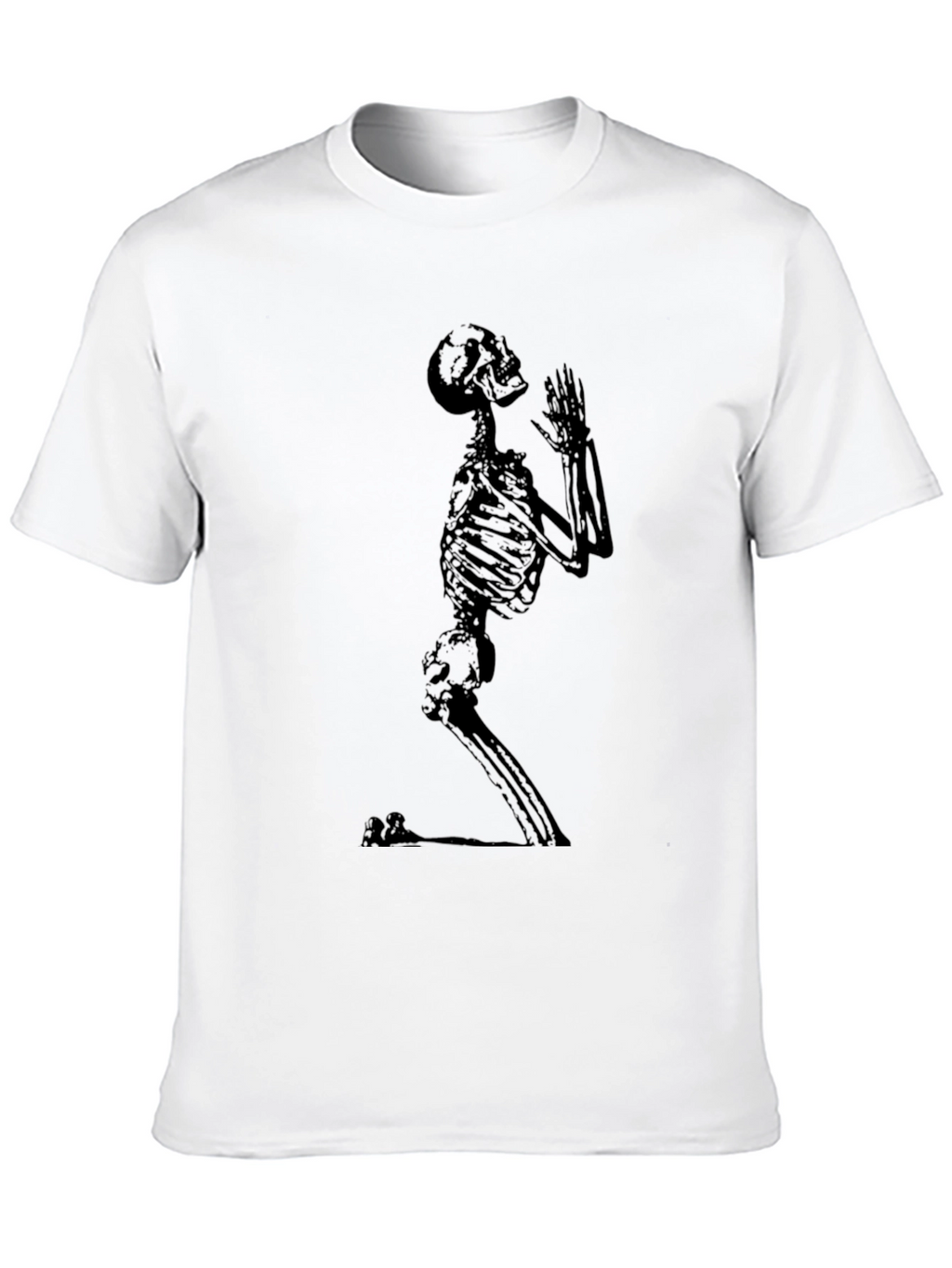 Praying Skeleton Graphic Tee - Black
