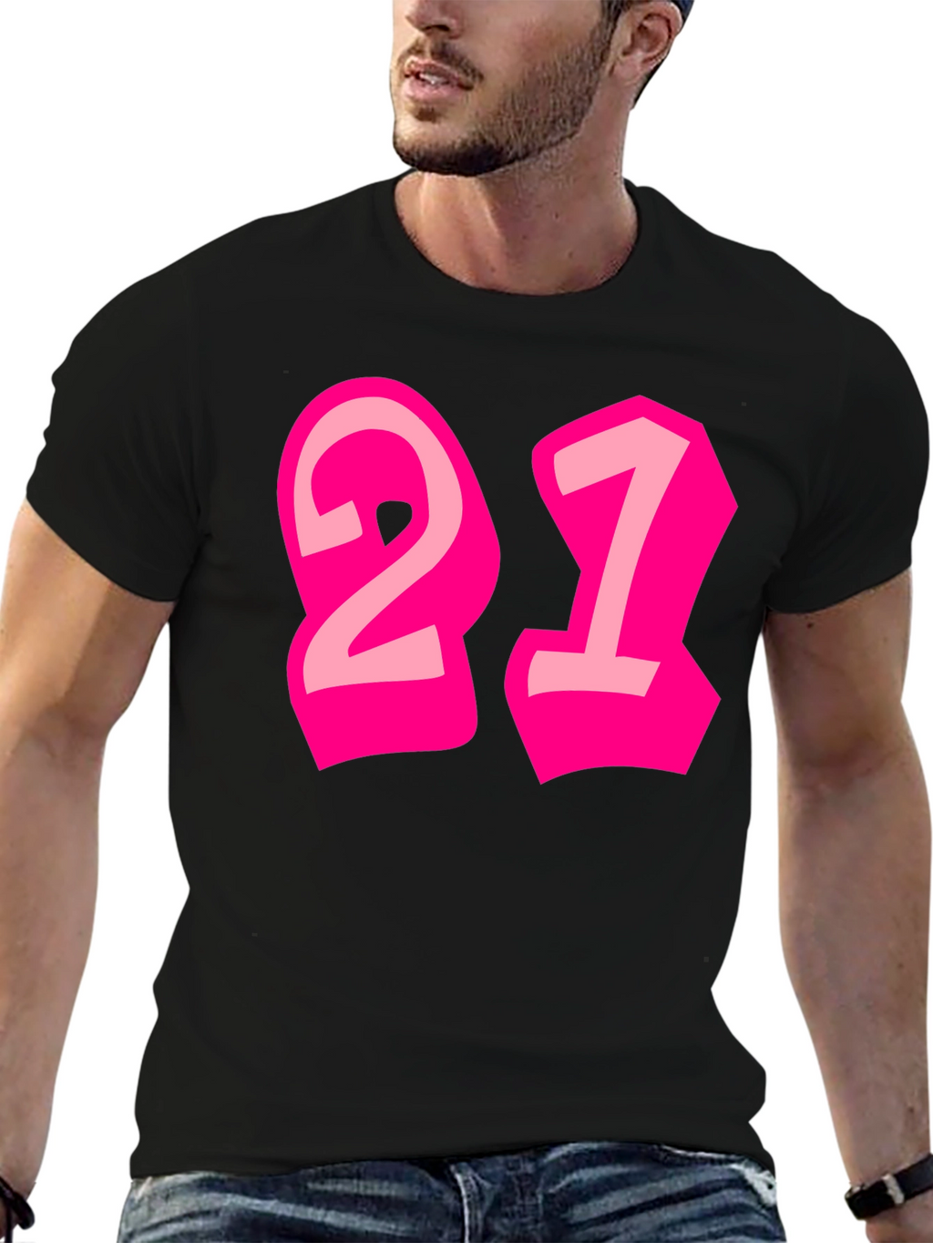 Bold 21 Graphic Tee - Black Cotton Blend
