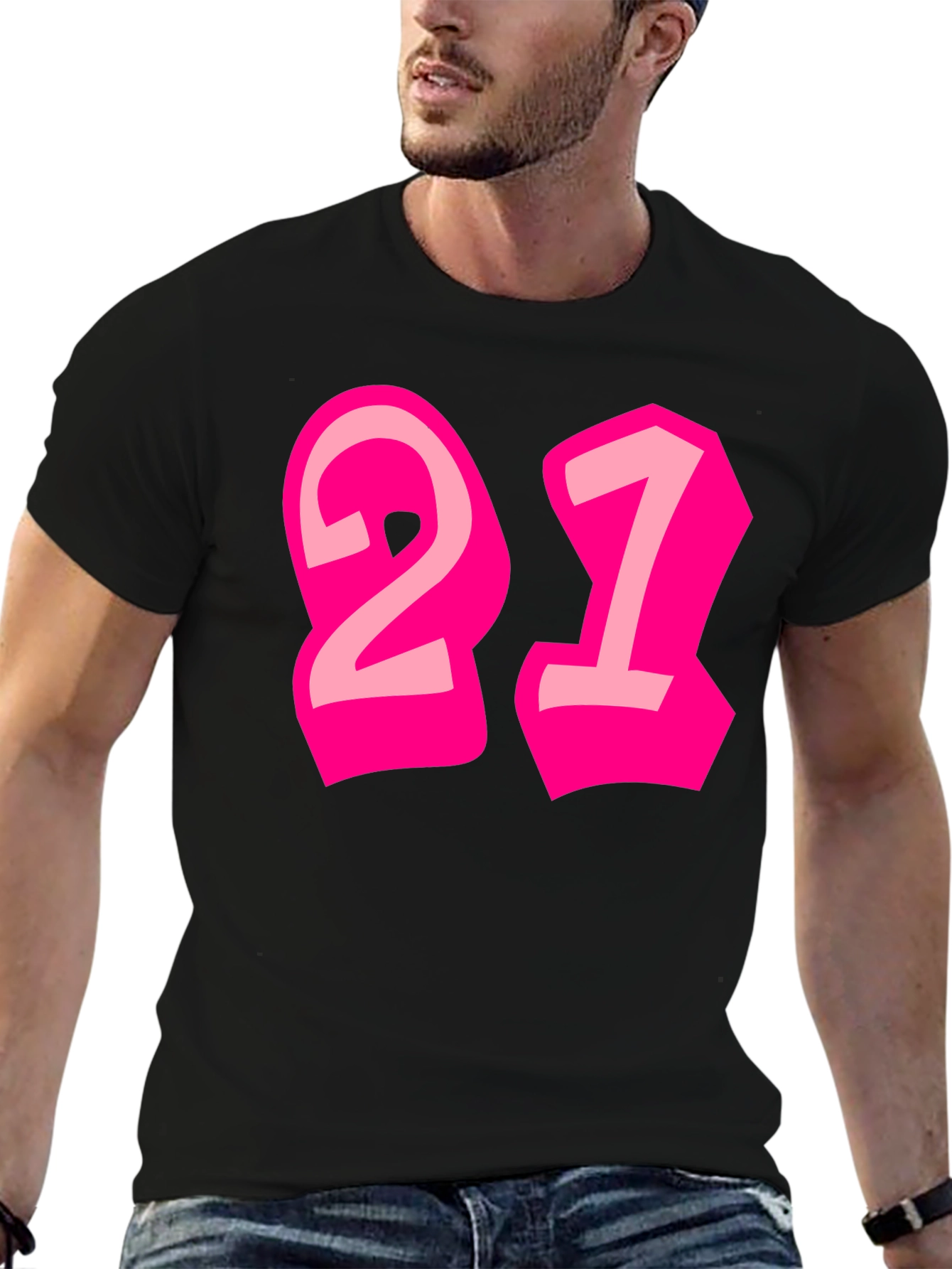 Bold 21 Graphic Tee - Black Cotton Blend
