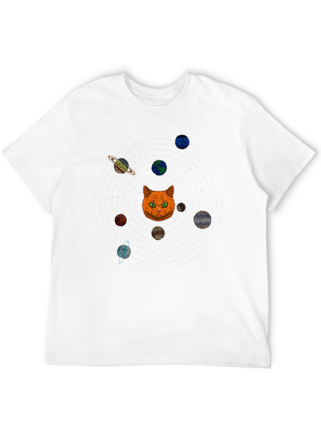 Cat Planets Graphic T-Shirt - Space Kitten Tee
