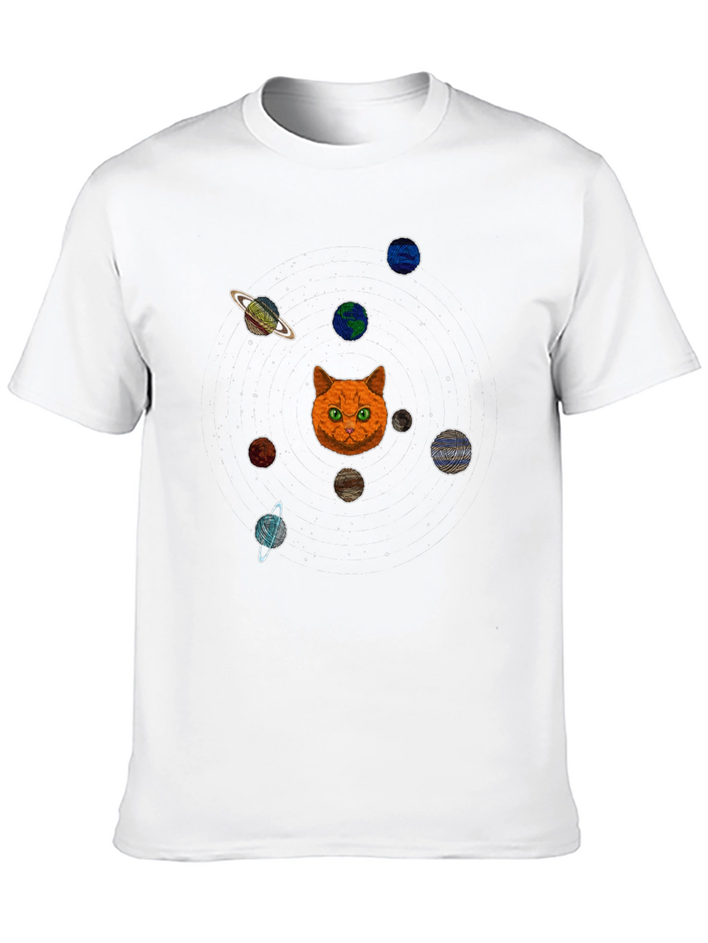 Cat Planets Graphic T-Shirt - Space Kitten Tee