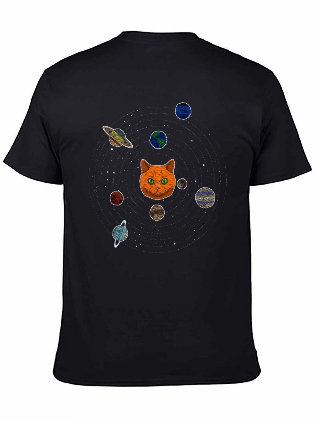 Cat Planets Graphic T-Shirt - Space Kitten Tee