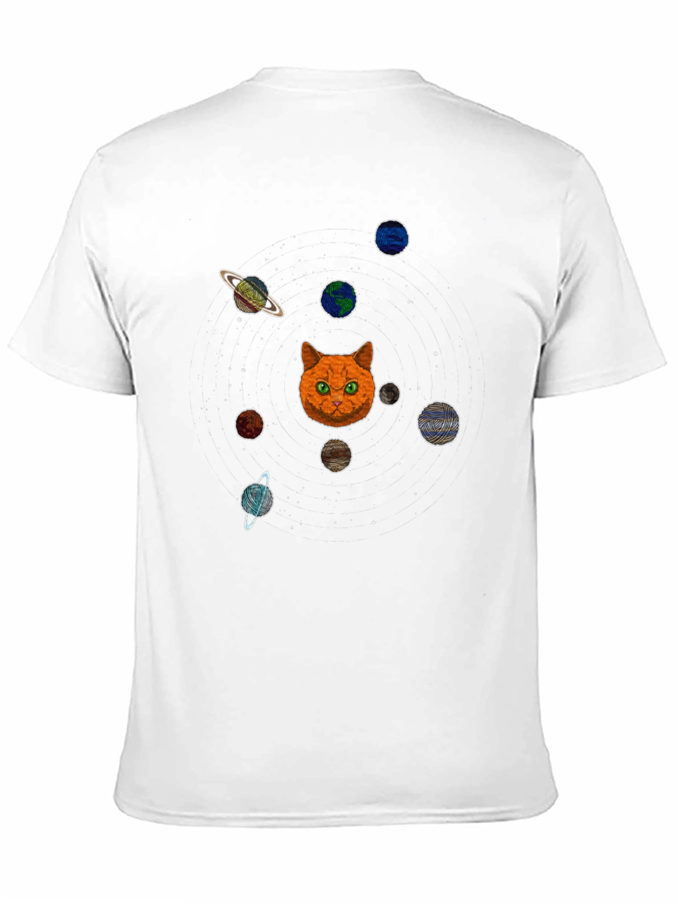 Cat Planets Graphic T-Shirt - Space Kitten Tee